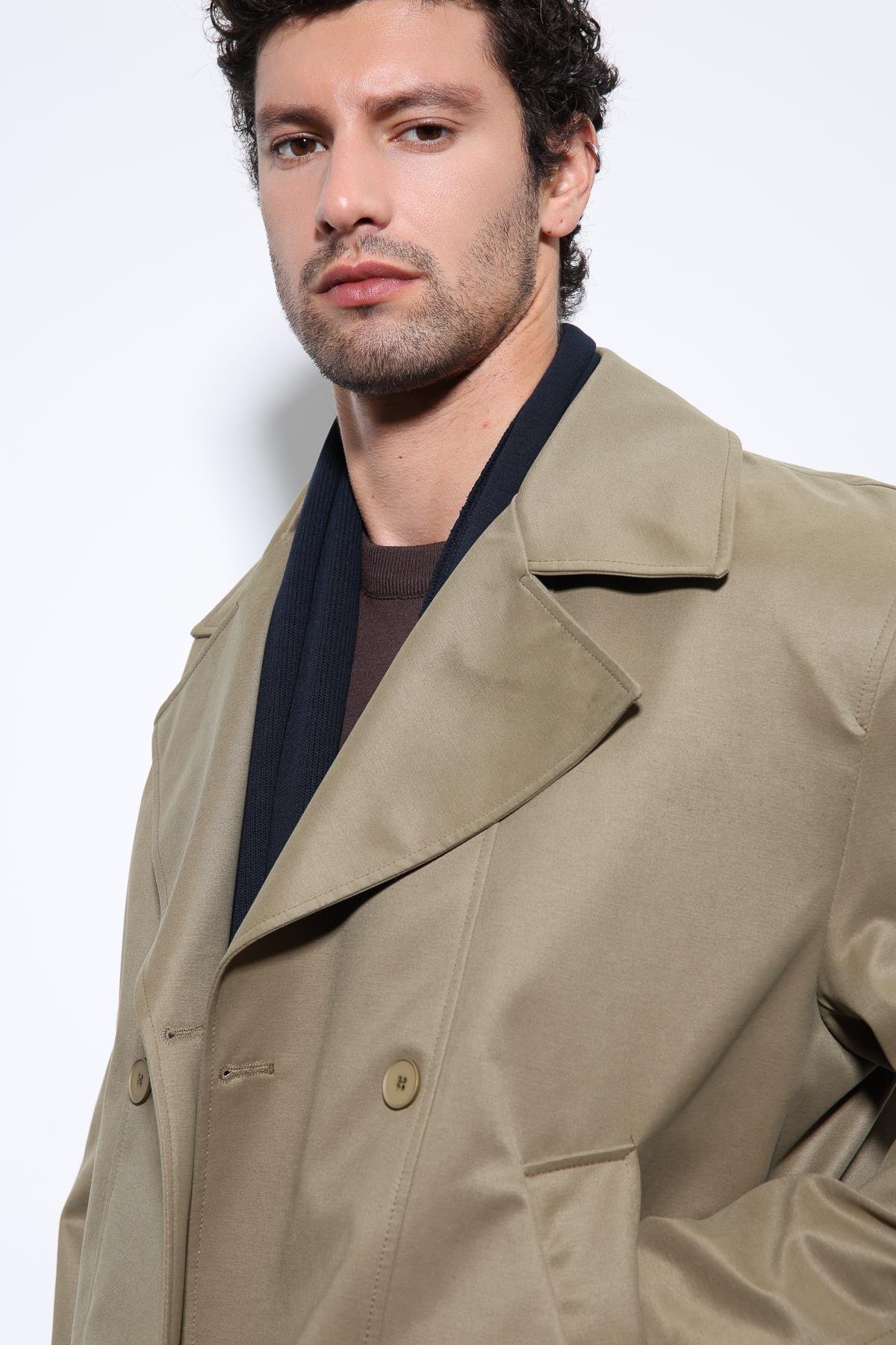 Antioch  Haki Crop Fit Erkek Trençkot - Görsel 3