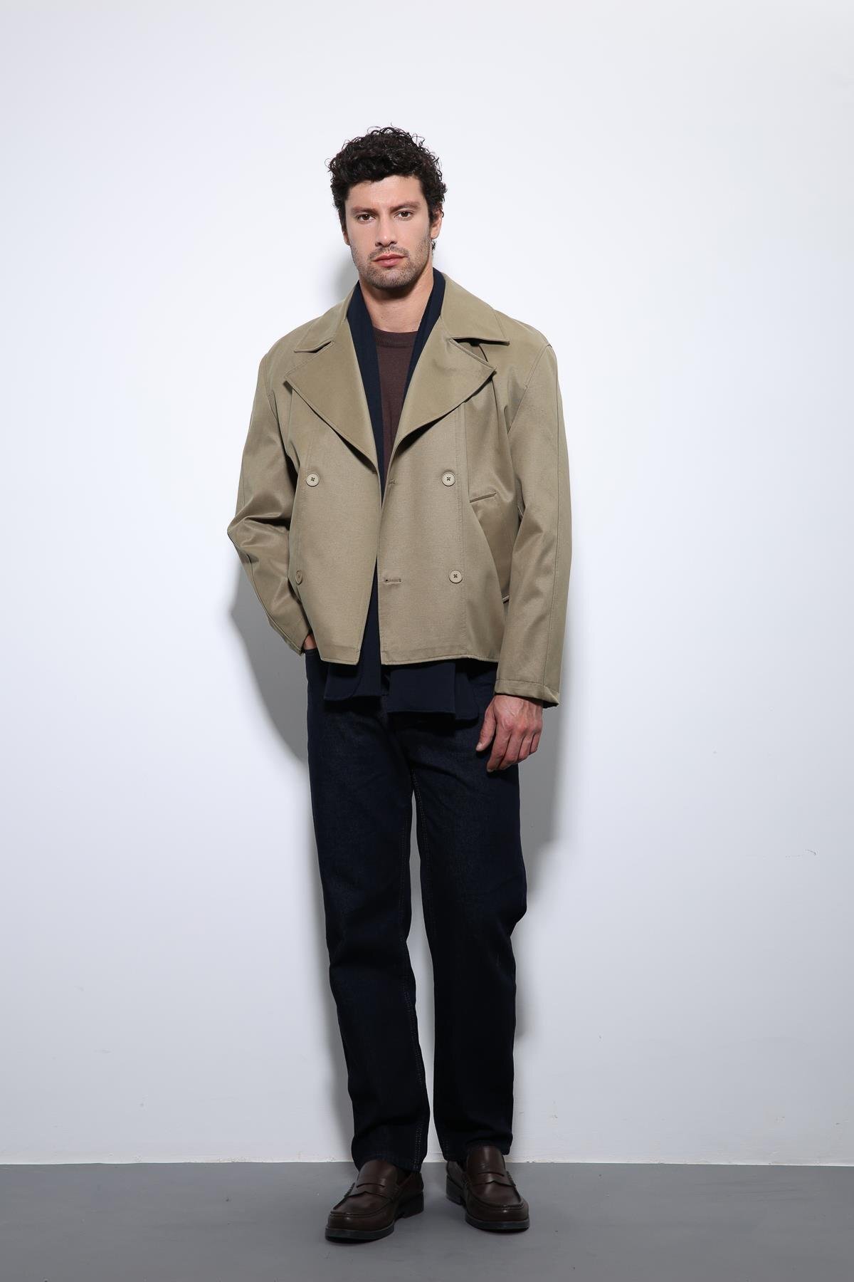 Antioch  Haki Crop Fit Erkek Trençkot - Görsel 6