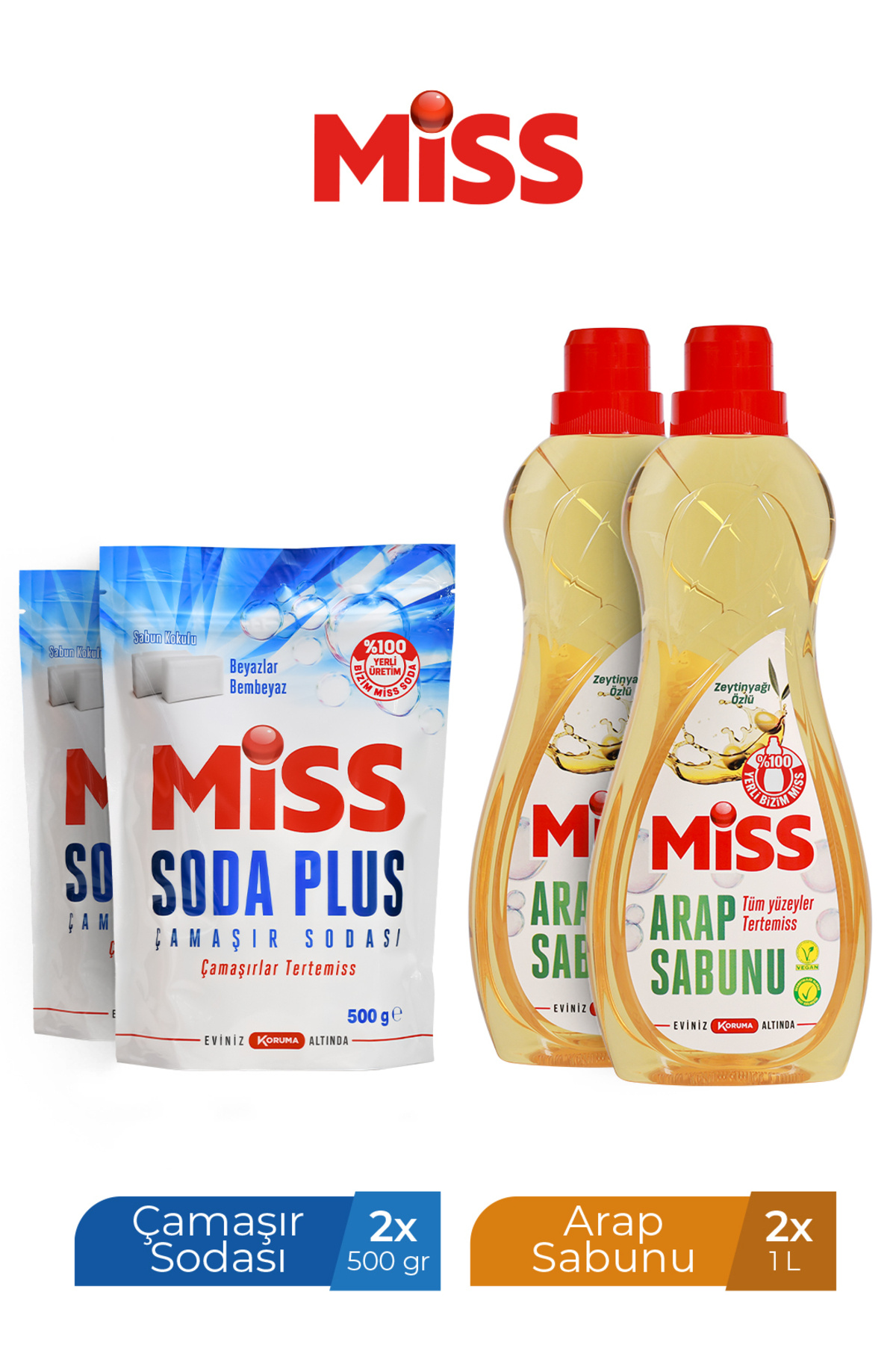 Miss Arap Sabunu 1 L X 2 Adet Soda Plus 500 gr X 2 Adet