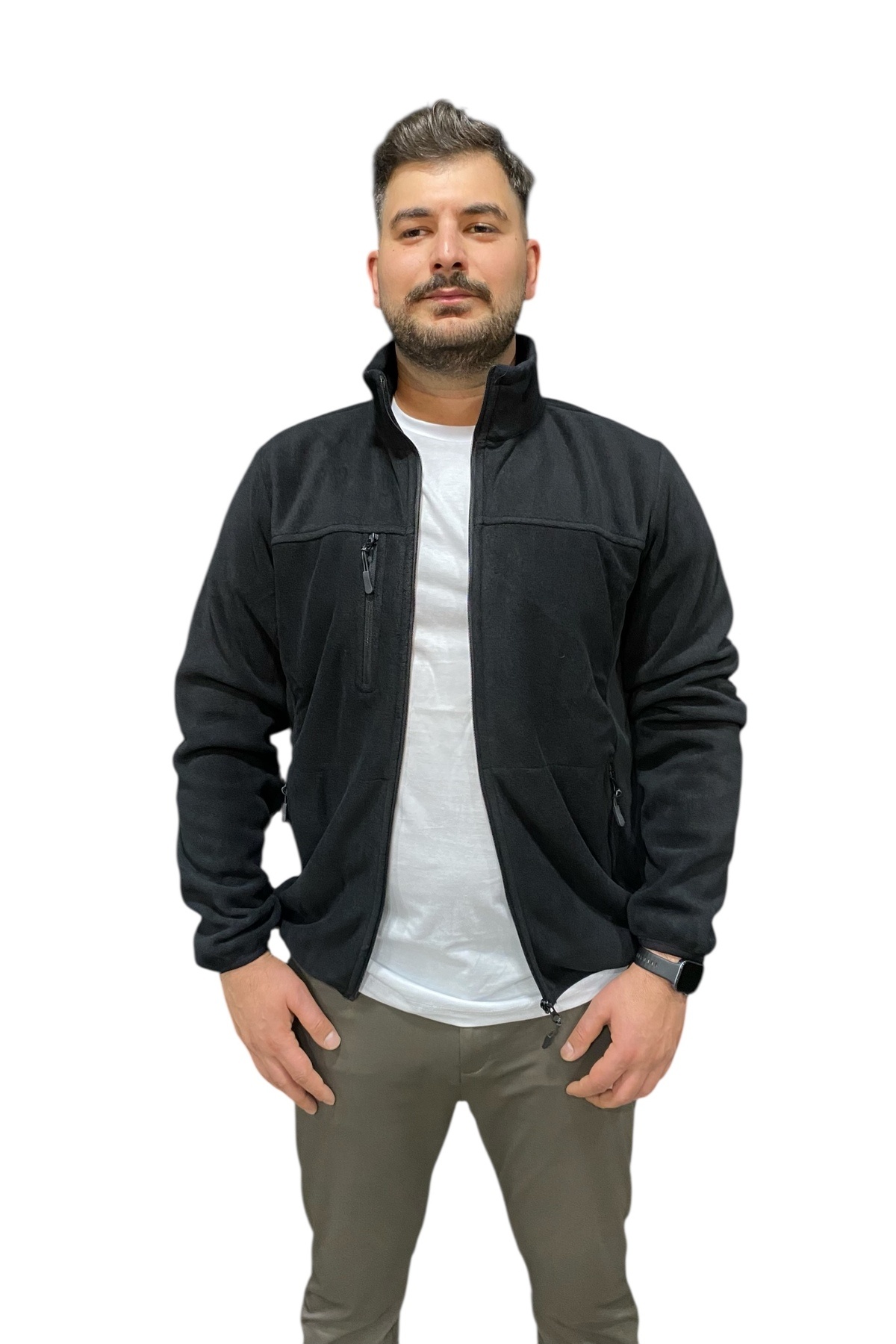 canan erman dolunay iş güvenliği ekipmanları Tüylenmez Soğuk Geçirmez 3 Cepli Polar Ceket