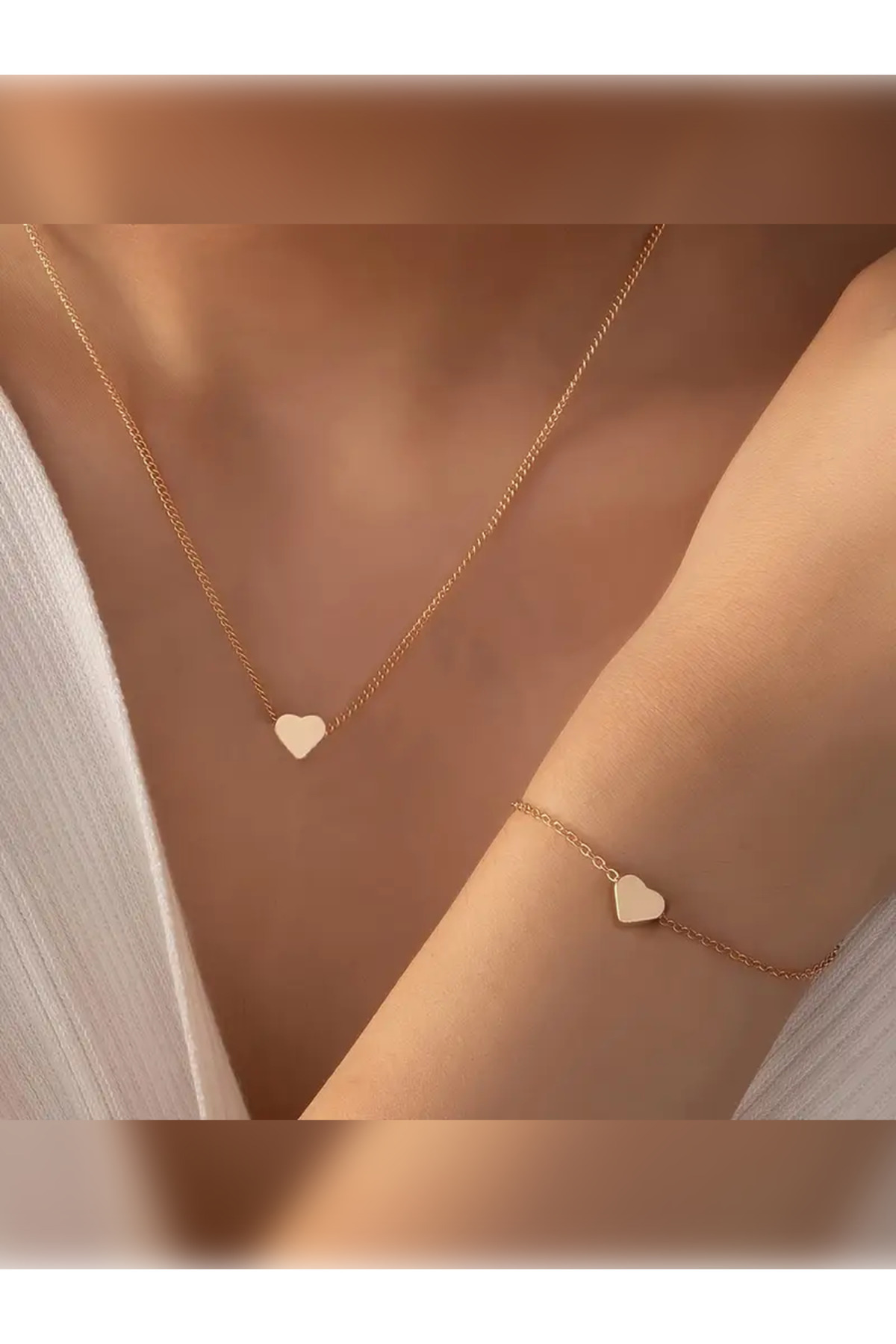 PURE BERRY GOLD RENK KALPLİ KOLYE BİLEKLİK SET