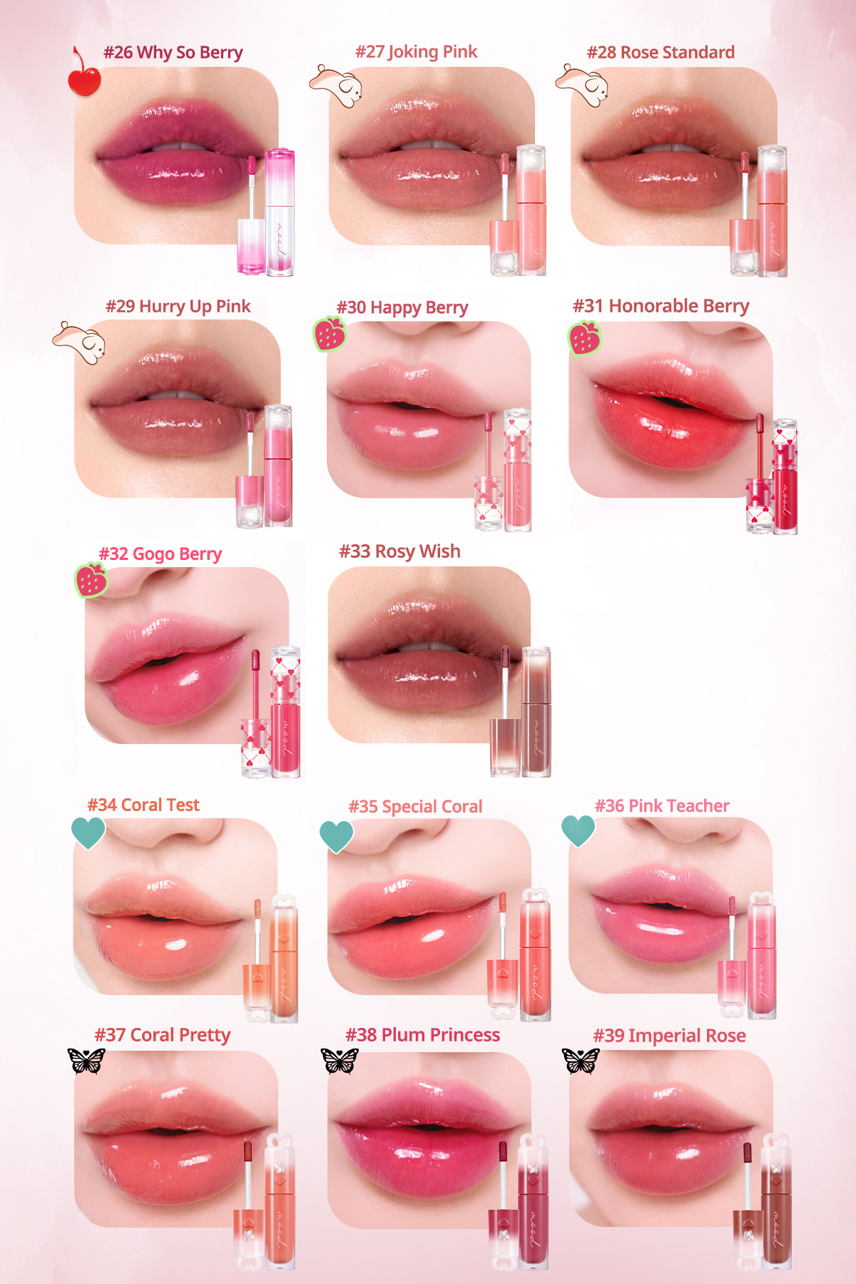 Kalıcı, Pigmentli, Parlak Bitişli Tint Ink Mood Glowy Tint (30 Happy Berry) (Soft Berry) — صورتی 6412 — تصویر 5 از 9