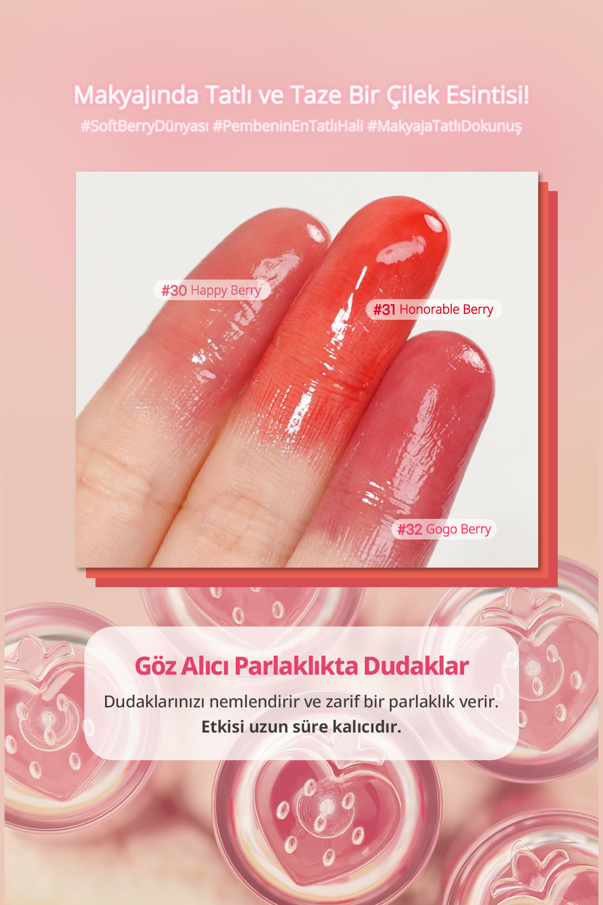 Kalıcı, Pigmentli, Parlak Bitişli Tint Ink Mood Glowy Tint (30 Happy Berry) (Soft Berry) — صورتی 6412 — تصویر 8 از 9