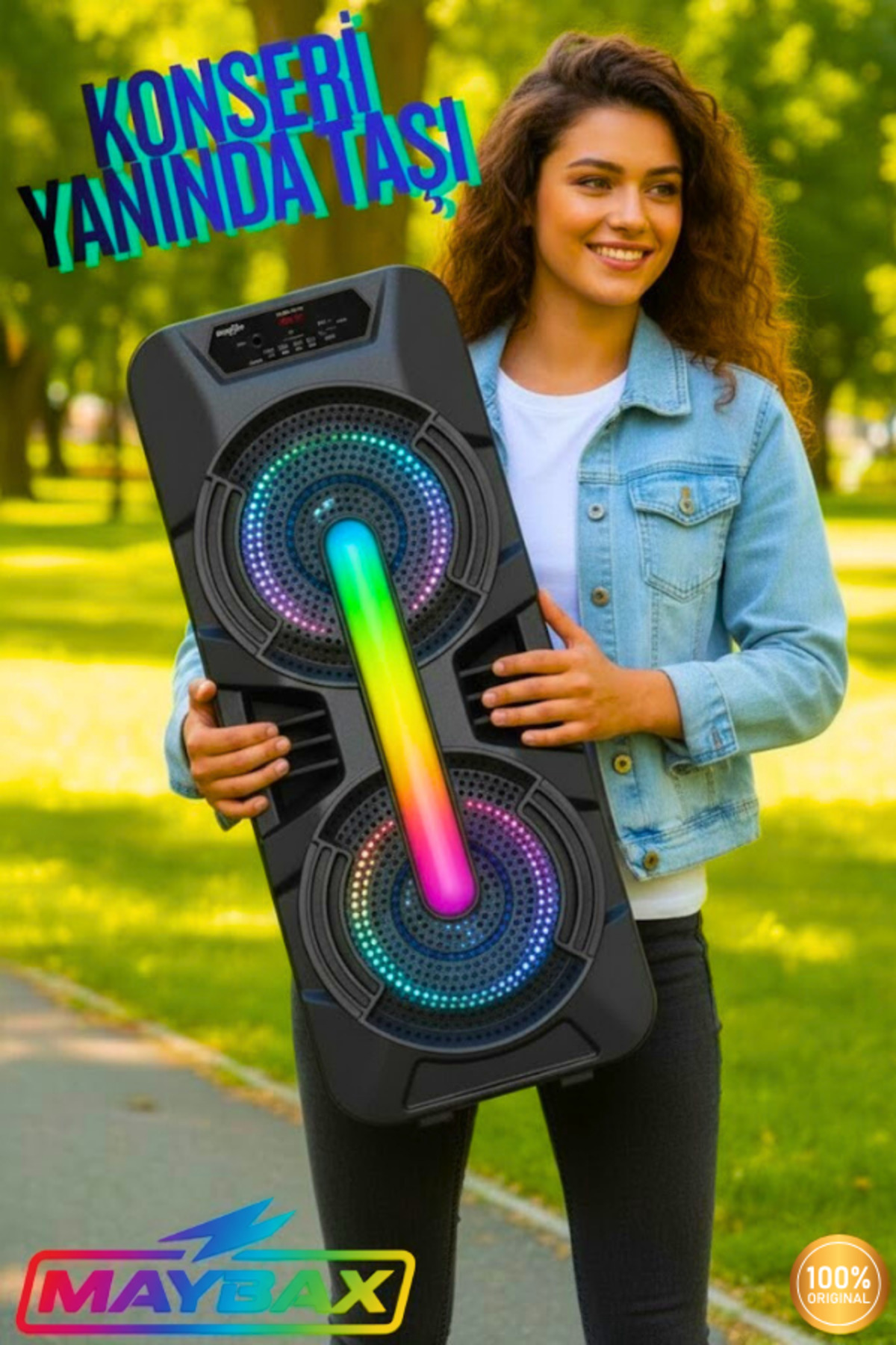 SOONBOX Mikrofonlu Bluetooth TF Kart FM USB Destekli Büyük Boy Parti Konferans Karaoke Hoparlör