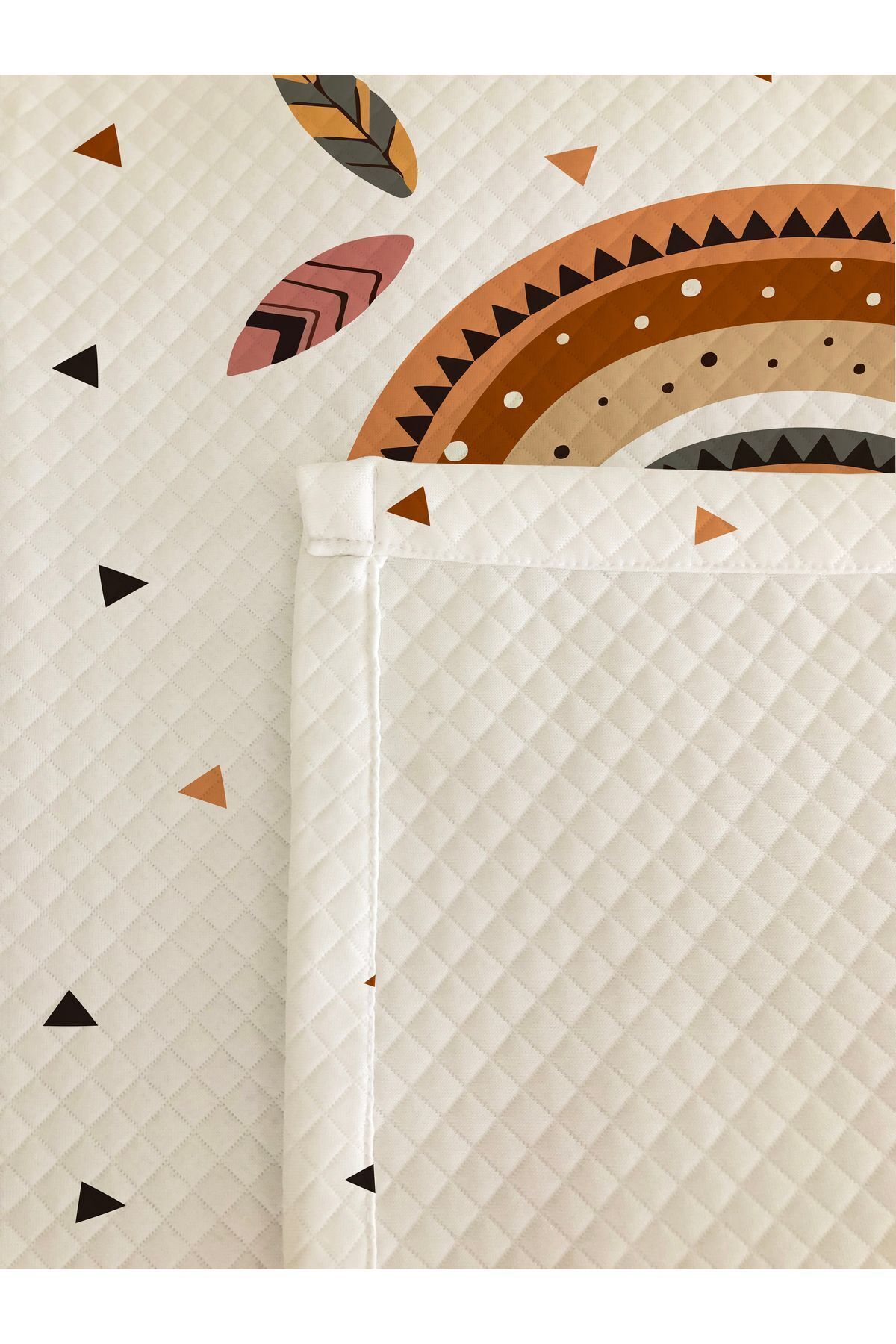 Evmila Gökkuşağı Desenli Tek Kişilik Pike Takımı 160x230 Beyaz fotoğrafı 5 (önizleme)