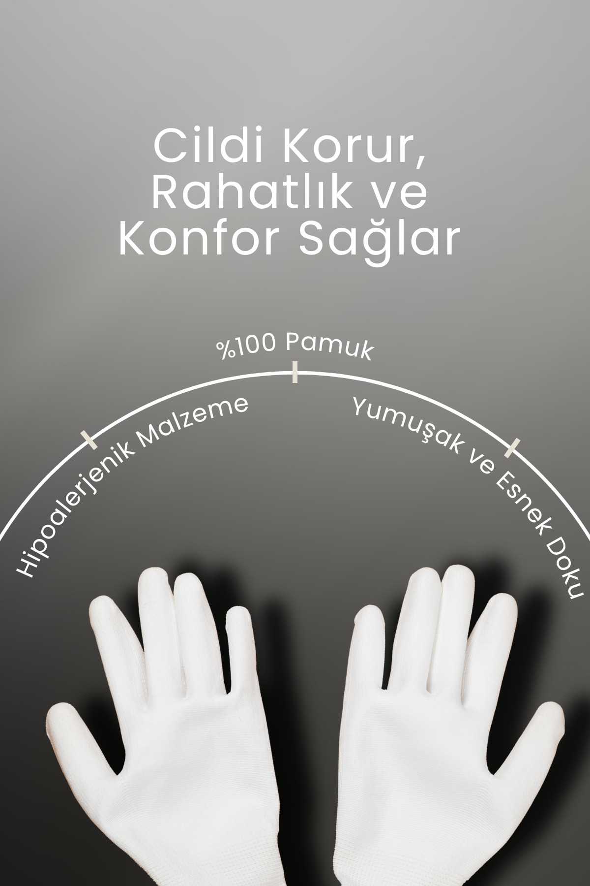 CREADERM  Pamuklu Koruyucu Egzama Eldiveni-%100 Pamuklu- Egzema Eldiveni- 3 Adet - Görsel 6