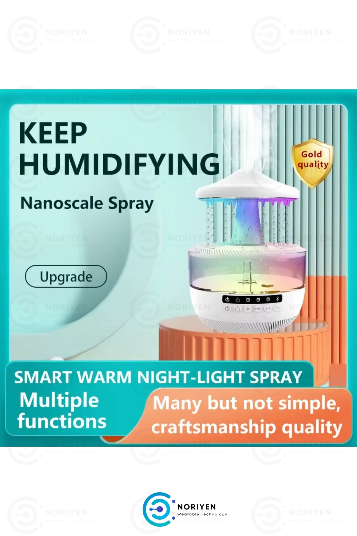 Mantar Yağmur Damlası Relaxing Ultrasonik Aroma Difüzör Buhar Makinesi Hoparlör Hava Nemlendirici
