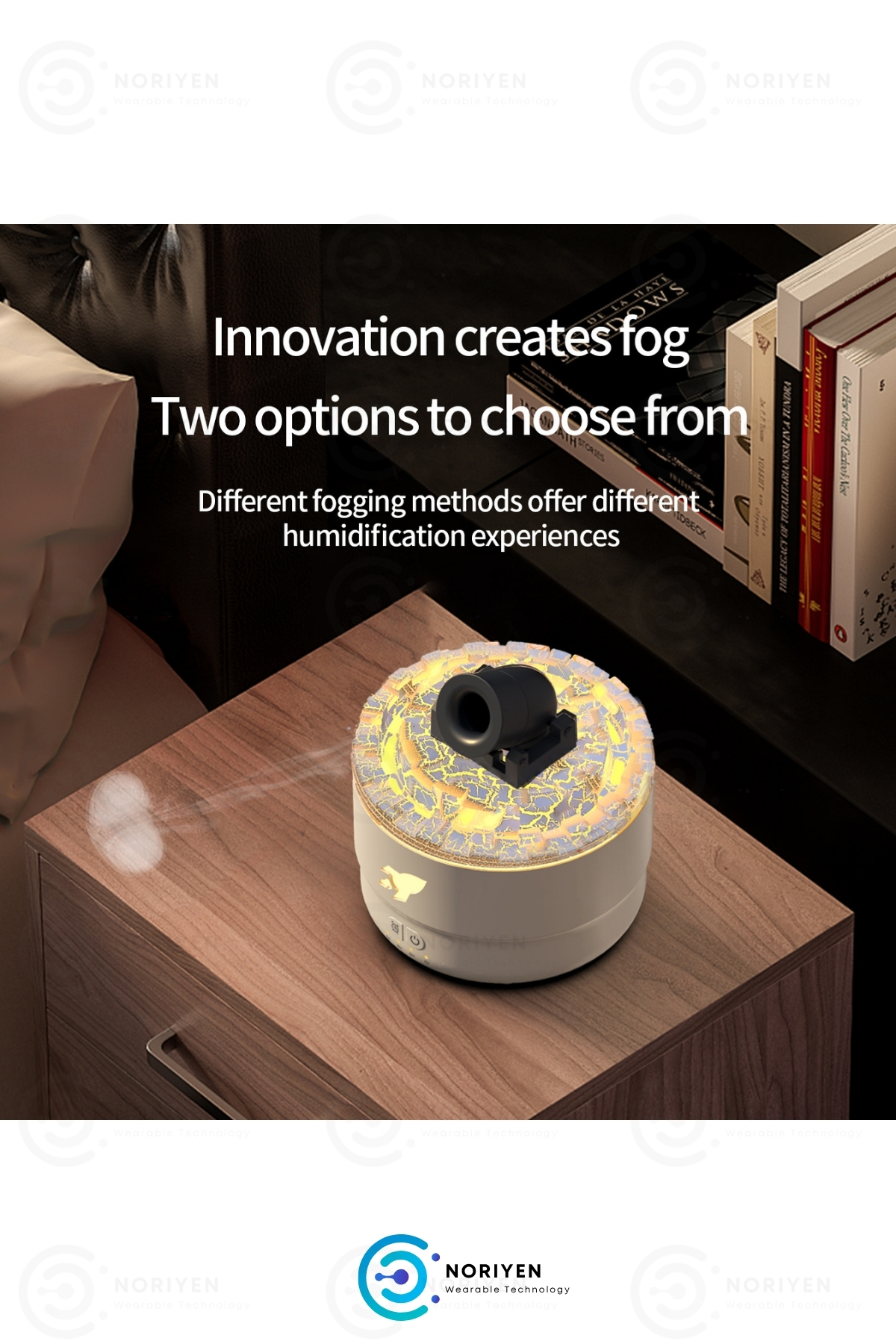 Yeni Nesil 3D Simülasyon Volkanik 7 Renk LED Işıklı Aroma Difüzör Buhar Makinesi Hava Nemlendirici