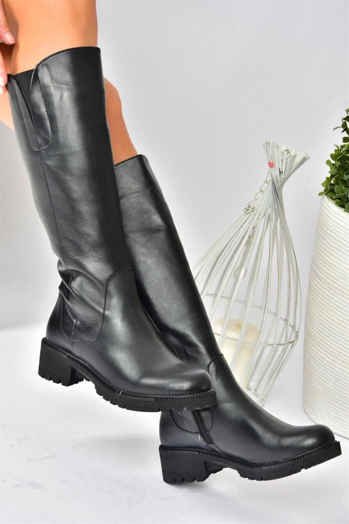 Fox Shoes Siyah Hakiki Deri Günlük Kadın Çizme N654226103 görsel 3