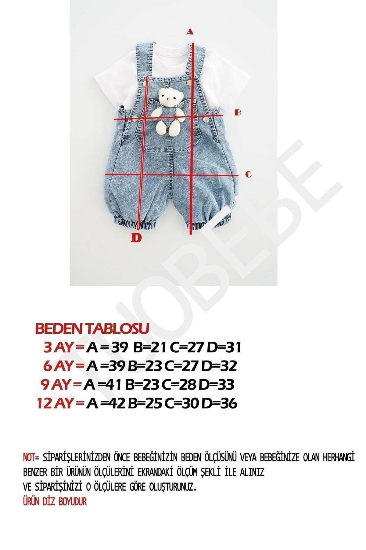 TUOBEBE Bebek Kot Salopet Oyuncak Ayıcıklı fotoğrafı 5 (önizleme)