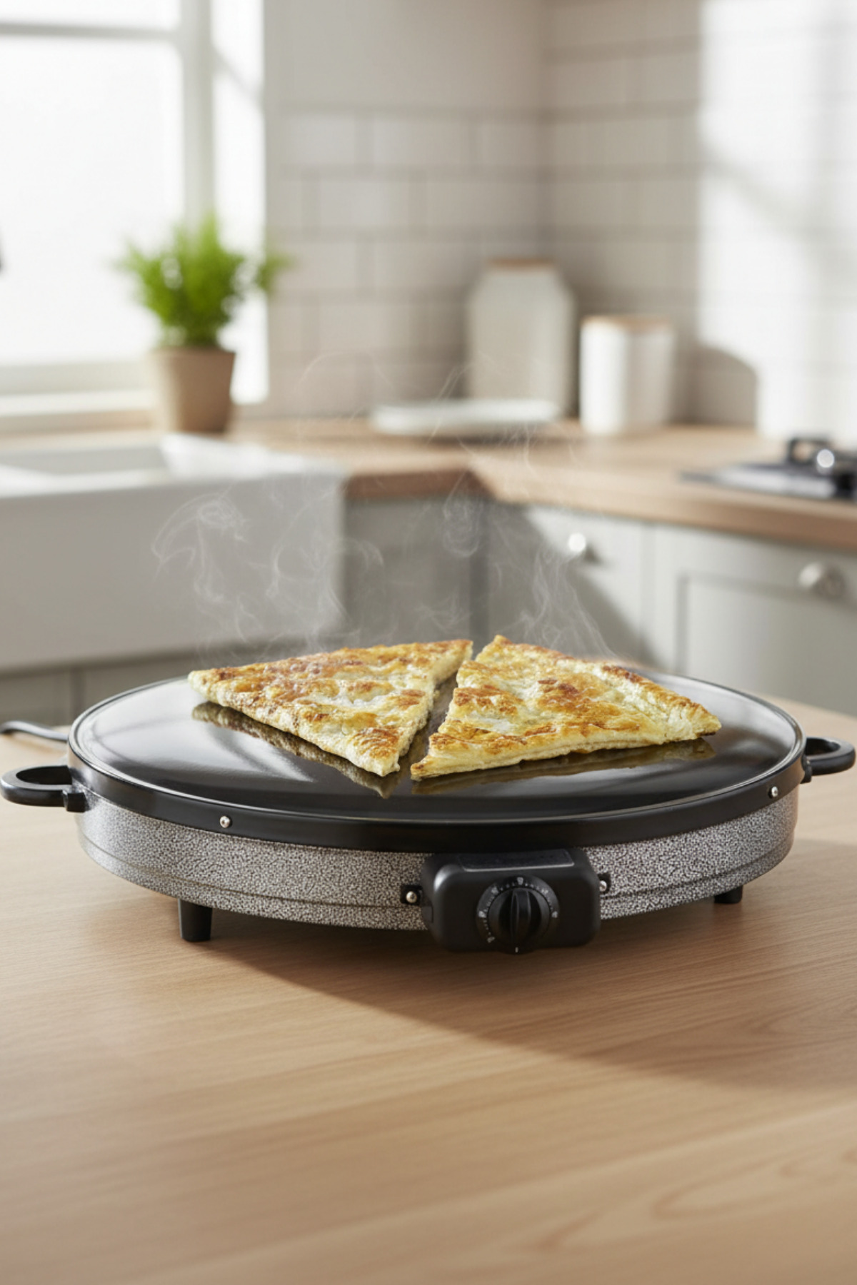 Frapan Tnr Elektrikli Katmer Sacı Gözleme Sacı Termostatlı Büyük Boy 50 Cm 2000w