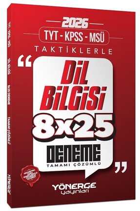 Yönerge Yayınları Yönerge 2026 TYT KPSS MSÜ Taktiklerle Dil Bilgisi 8x25 Dene...