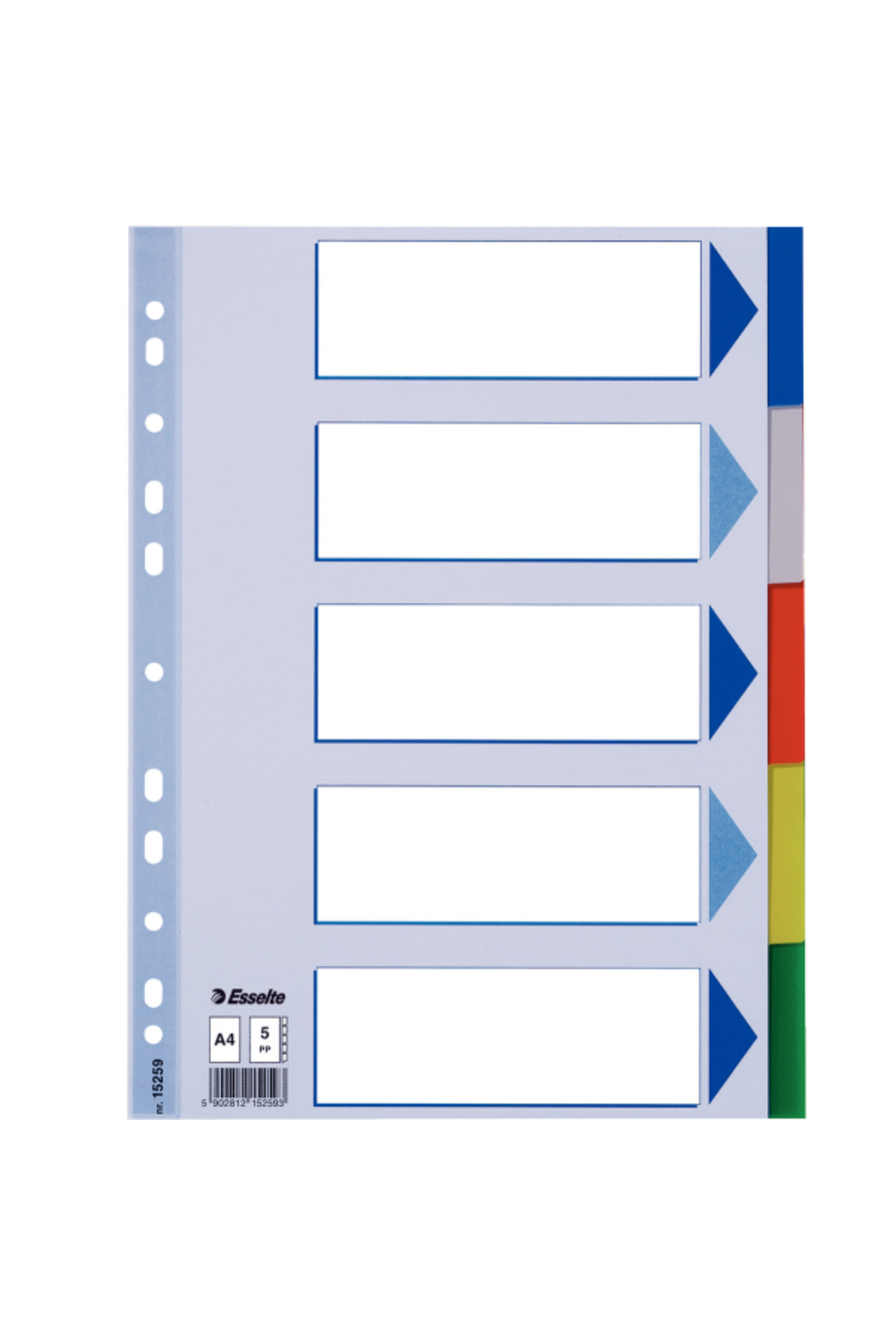 Esselte Seperatör 5 Renkli Plastik A4 15259