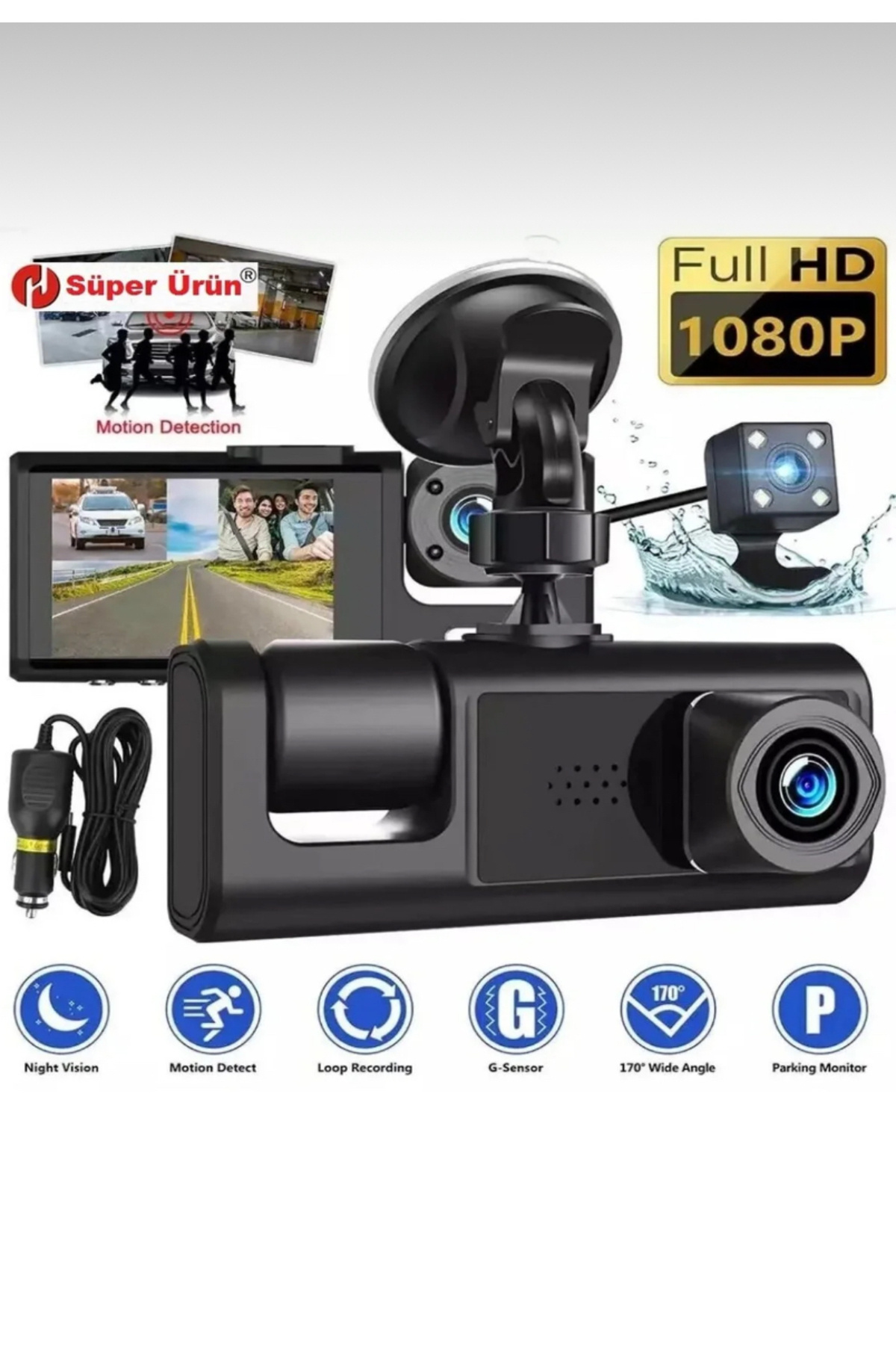 EMİN ENSAR HOME Araç içi full HD kamera video ve fotoğraf kaydedici 1080P full hd araç kamerası