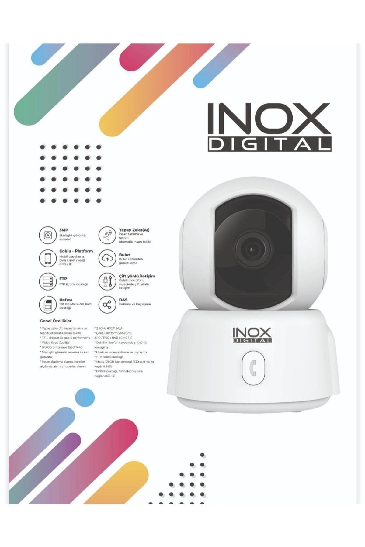 inox 3 Mp Full Hd Kişi Takibi Yapabilen Ve Telefon Aramalı Bebek/bakıcı Kamerası: Güvenliğiniz Için!