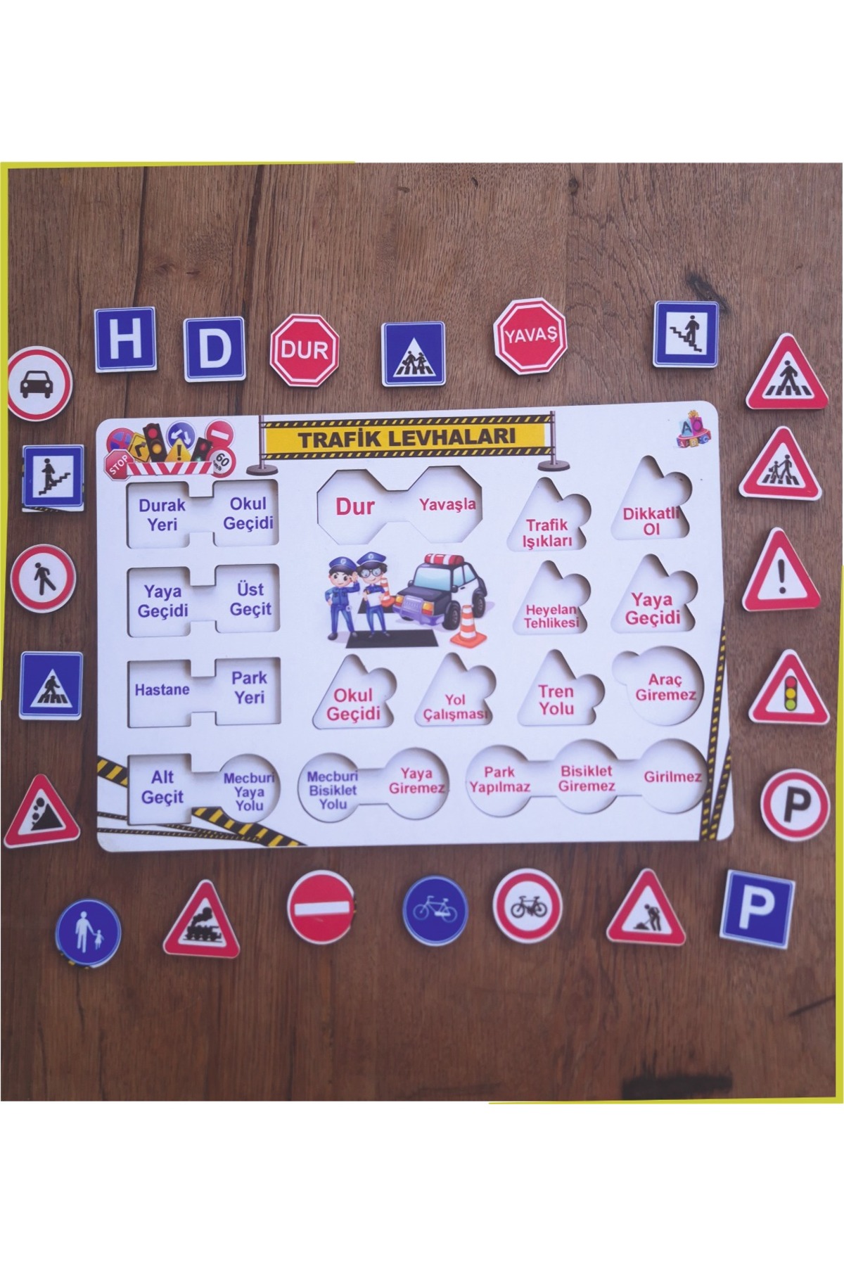پازل تابلوهای چوبی راهنمایی و رانندگی و علائم همراه با توضیحات