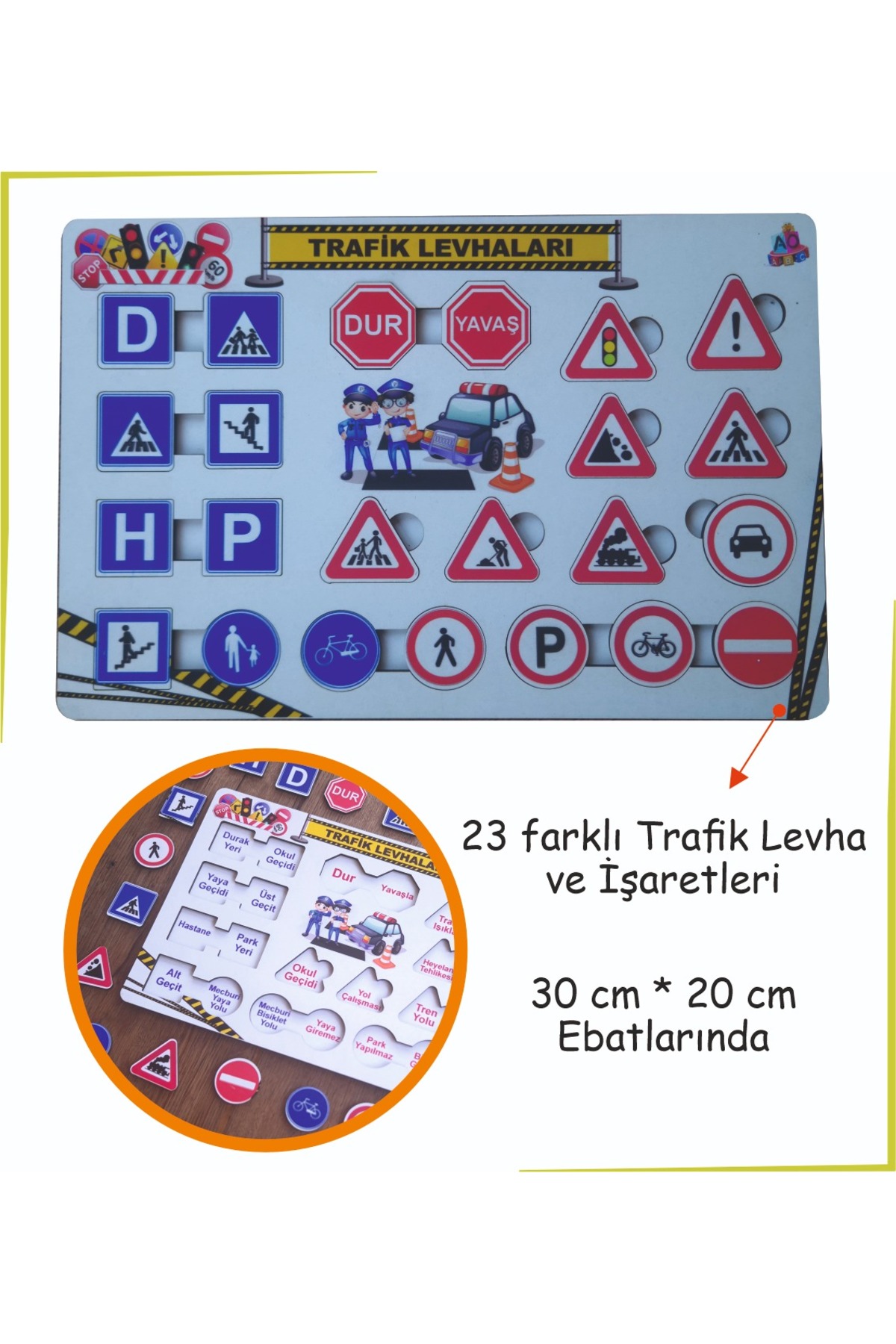 پازل تابلوهای چوبی راهنمایی و رانندگی و علائم همراه با توضیحات