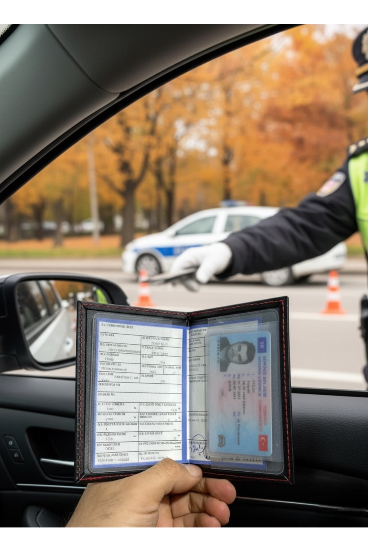 Gempo Ruhsat Kabı Premium Oto Ruhsat Kılıfı Vinleks Deri Dikişli Araç Ruhsat Koruyucu Ruhsat Kabı görsel 3