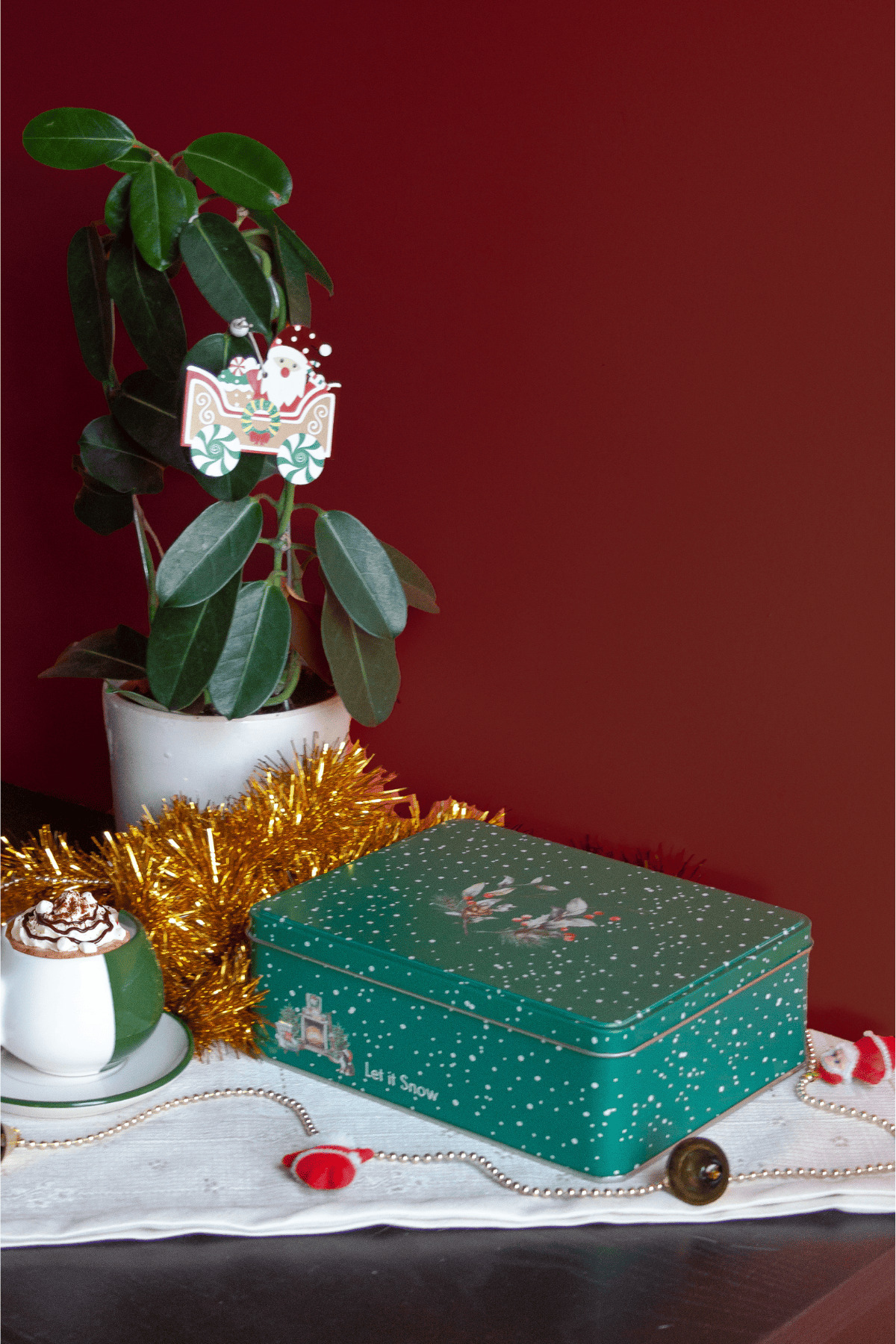 Sarkap Home Let It Snow Dikdörtgen Dekoratif Metal Saklama Kutusu - Kar Model