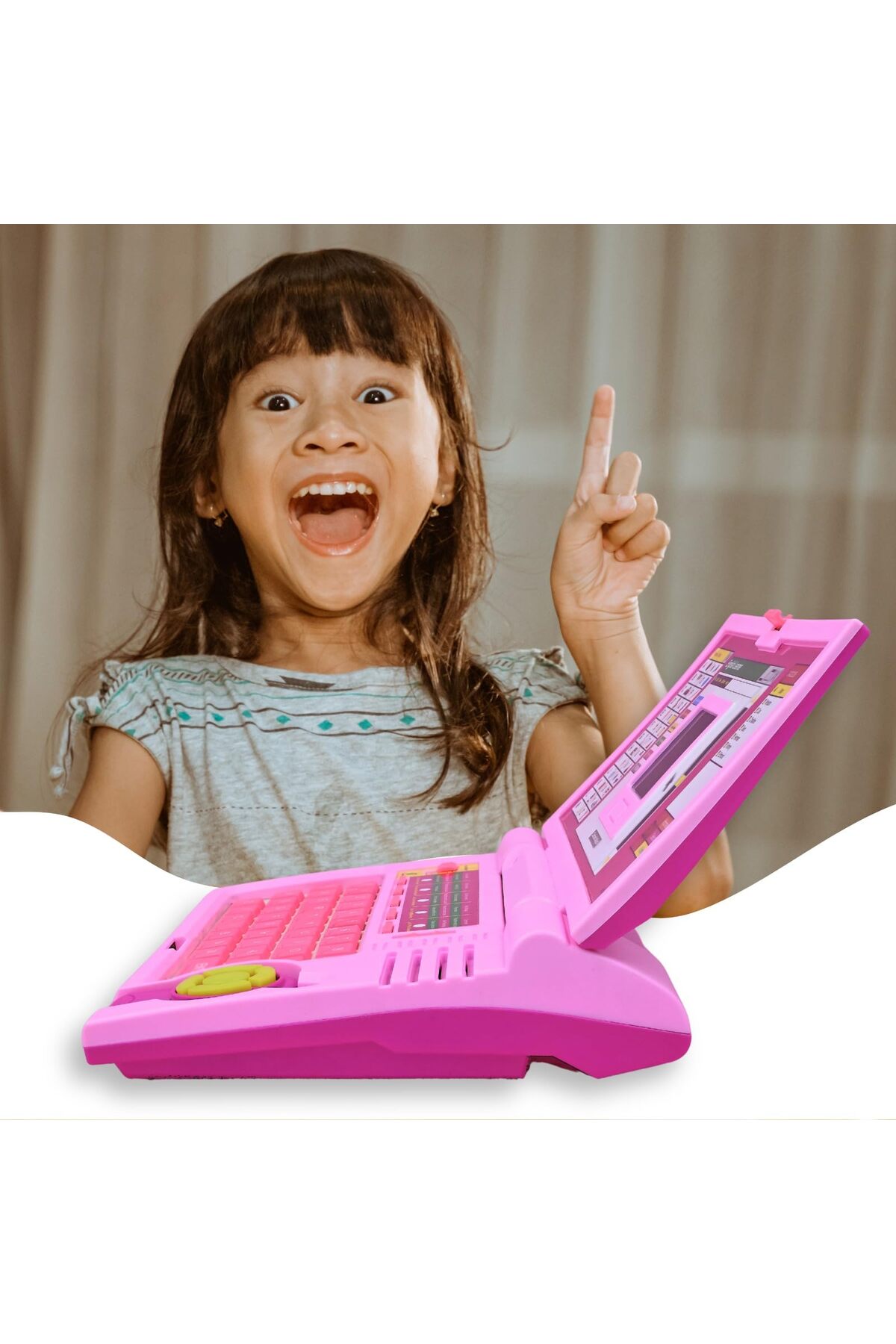 لپ‌تاپ آموزشی زبان انگلیسی برای نوپاها؛ اسباب‌بازی سرگرم‌کننده و آموزشی برای کودکان؛ بازی ایمن، جذاب و تعاملی