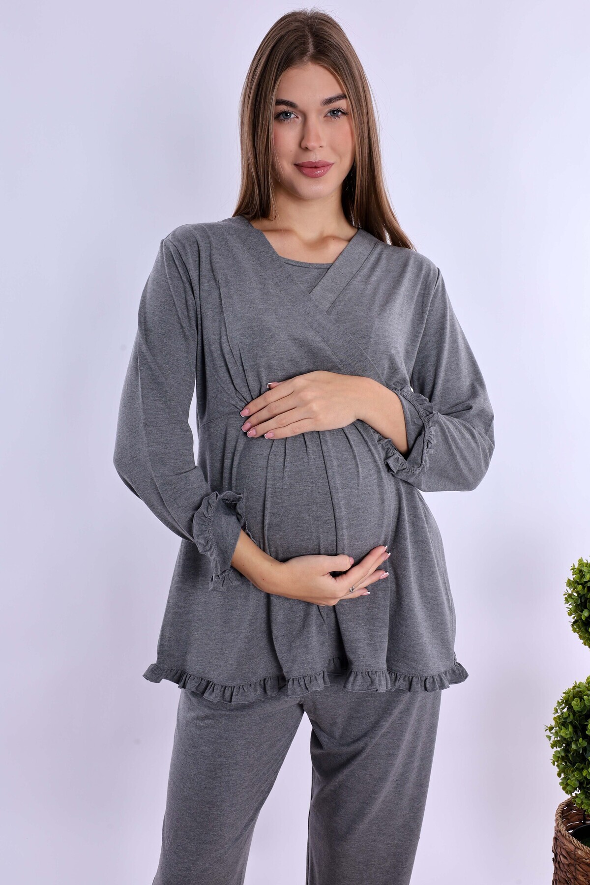 ByLohusa Effortt Füme Hamile Lohusa Pijama Takımı
