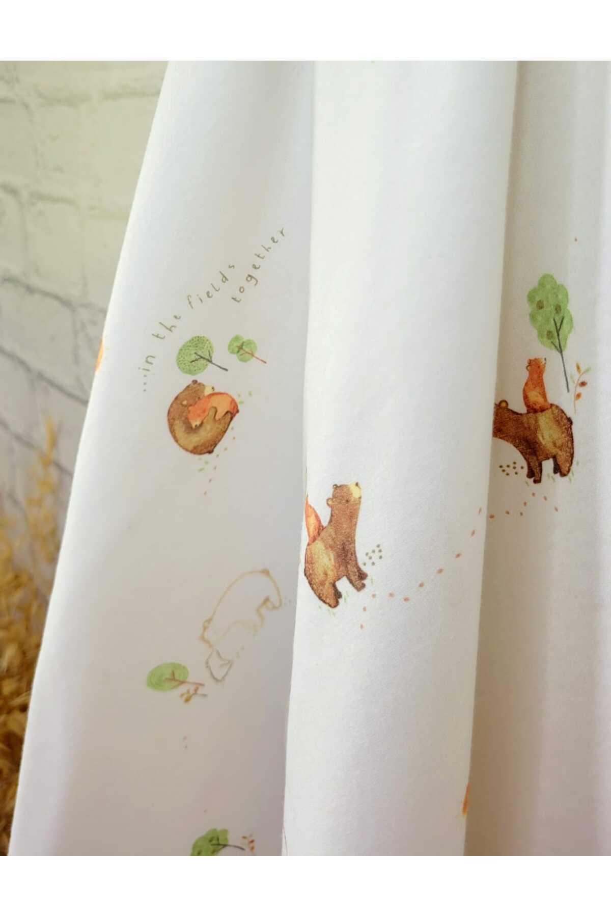 PAMUK HANIM OUTLET Tek katlı Pamuklu Penye Kız erkek Yenidoğan-bebek Kundak Battaniyesi / Koca Ayı fotoğrafı 2 (önizleme)