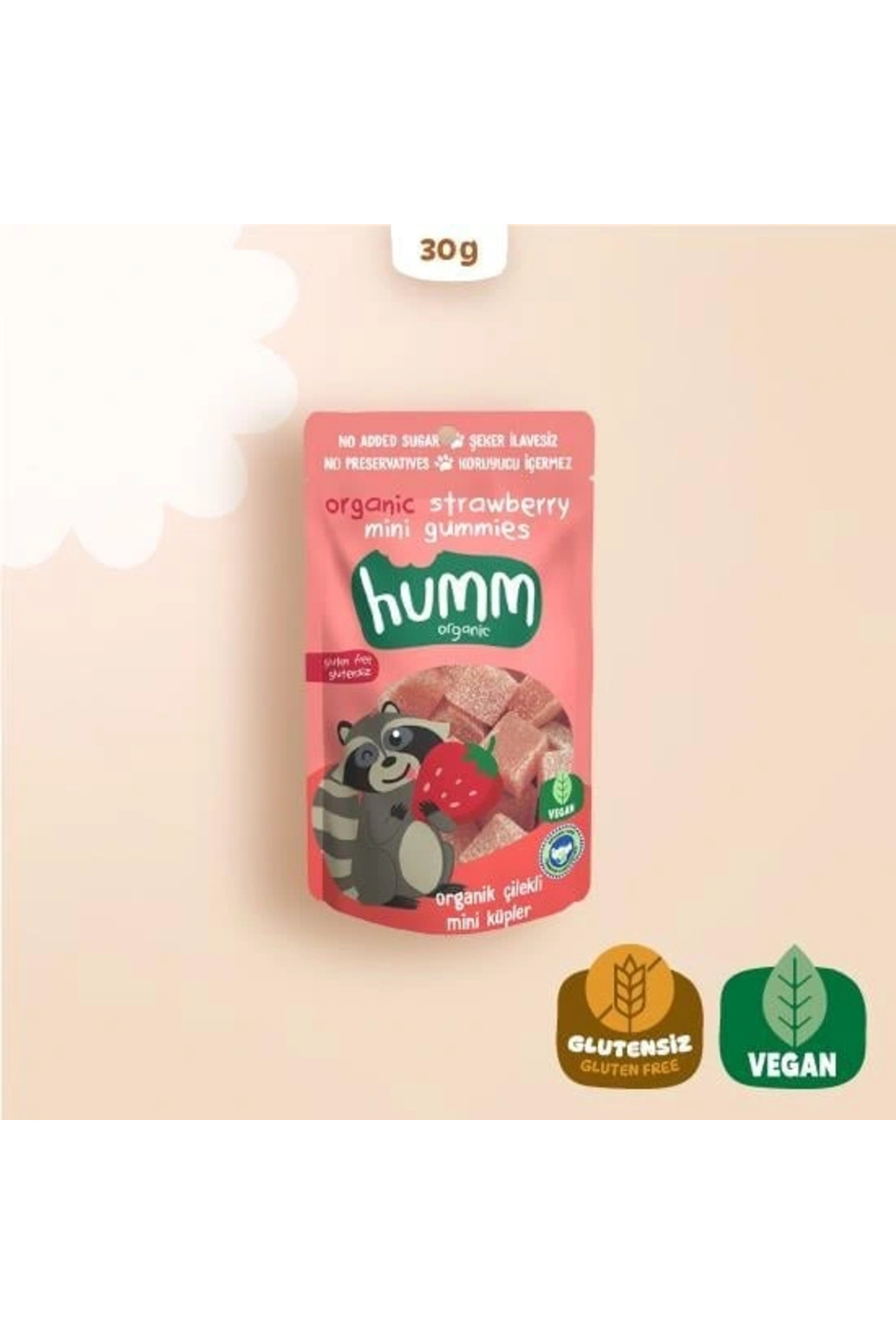 Genel Markalar Nessiworld Humm Organik Çilekli Glutensiz Vegan Mini Küpler 30 Gr