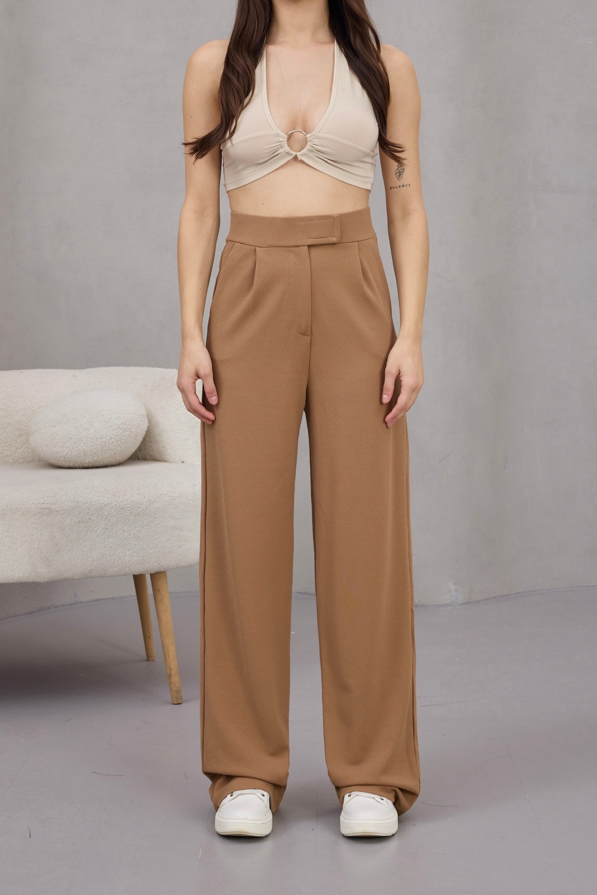 Women's Lycra Velcro Closure Wide Leg Palazzo Pants
