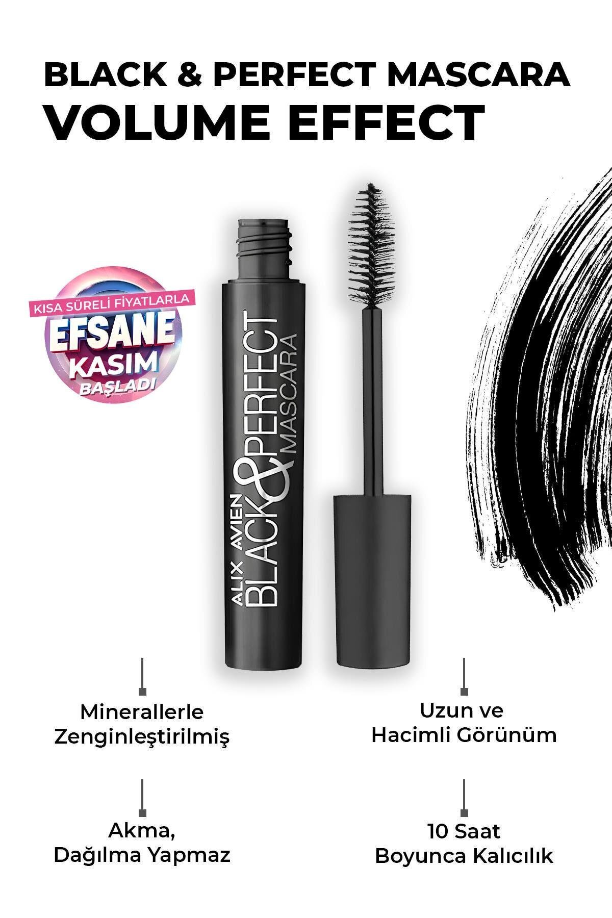 Alix Avien Black & Perfect Mascara - Hacim Veren Etkisiyle Kıvrımlı Kirpikler