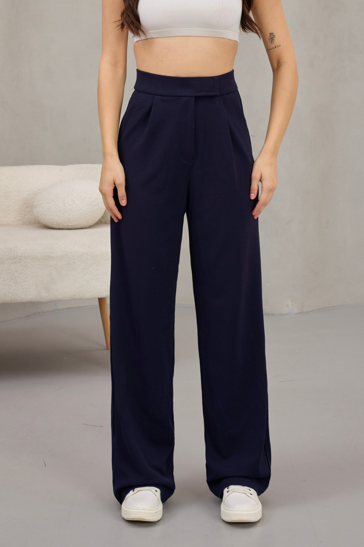 Women's Lycra Velcro Closure Wide Leg Palazzo Pants
