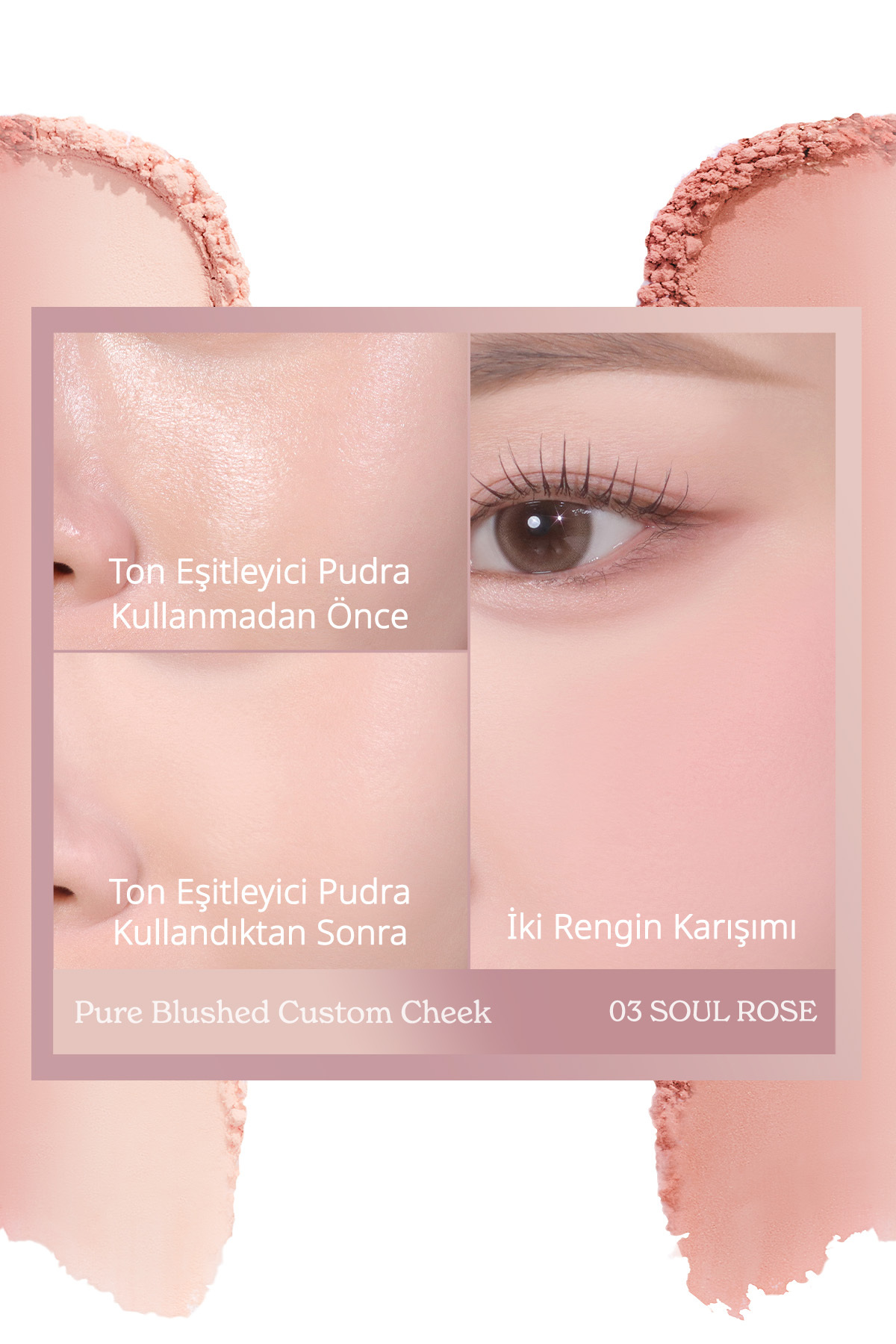 رژگونه پودری دو رنگ Pure Blushed Custom Cheek 003 Soul Rose — تصویر ۷۸۳۹ — تصویر 5 از 7