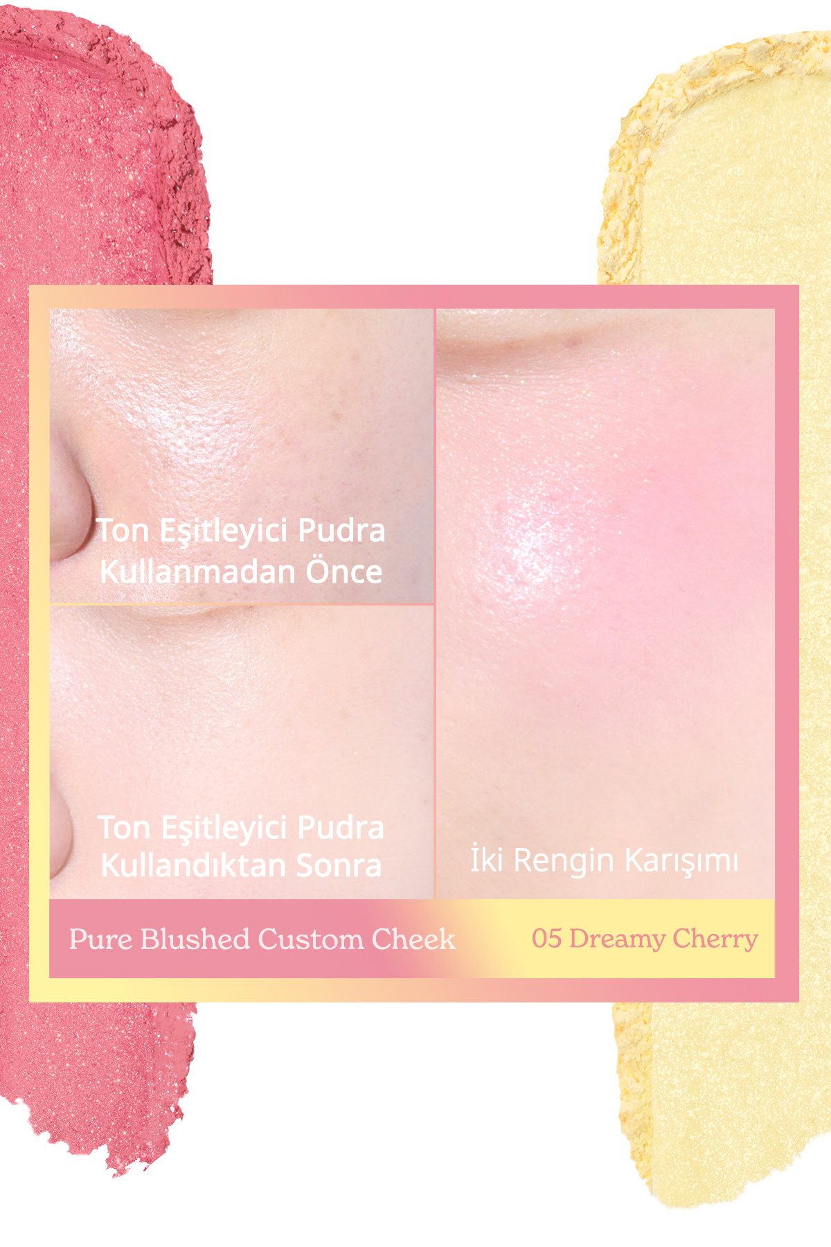 هایلایتر براق دو رنگ، رژگونه Pure Blushed Custom Cheek 005، دریمی چری — صورتی ۷۸۳۹ — تصویر 6 از 7