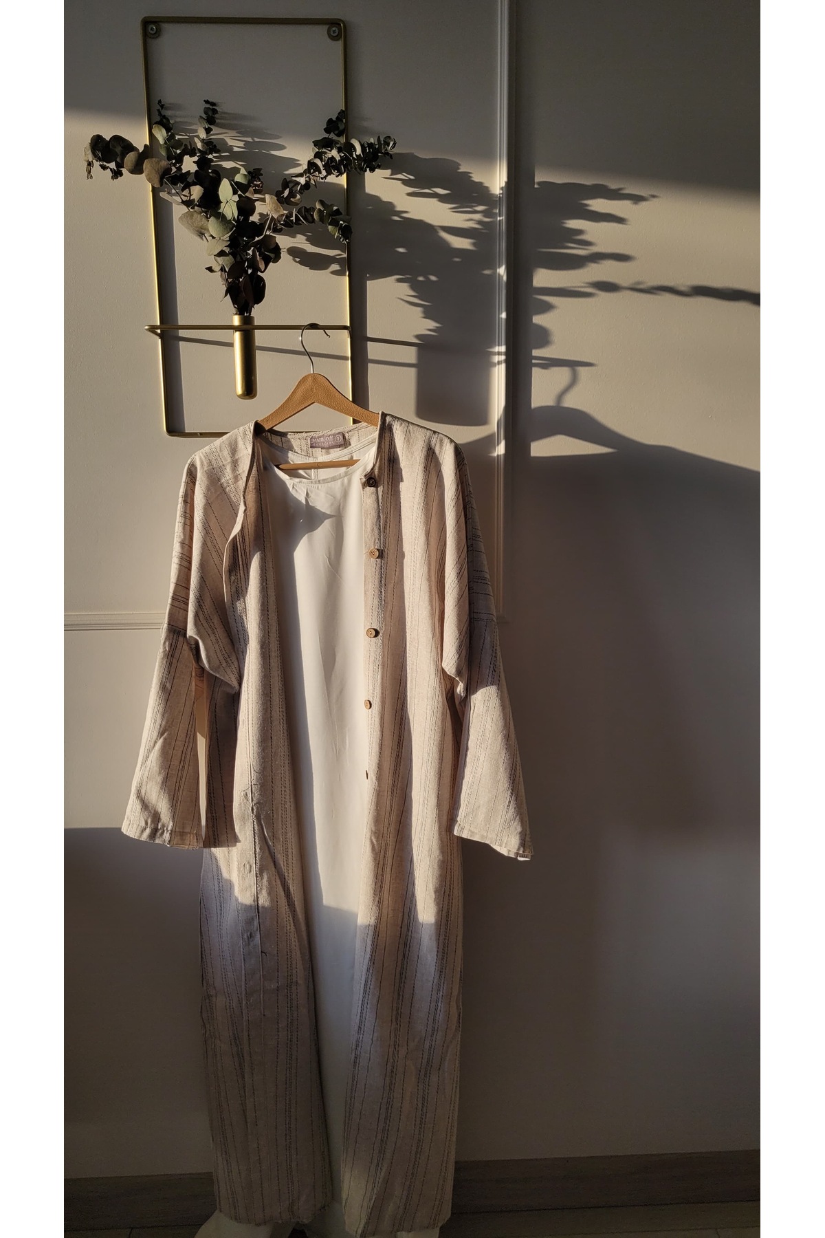 MARDİYE OFFİCİAL Keten Abaya - 130 cm Sadece ÜST Standart Beden görsel 5