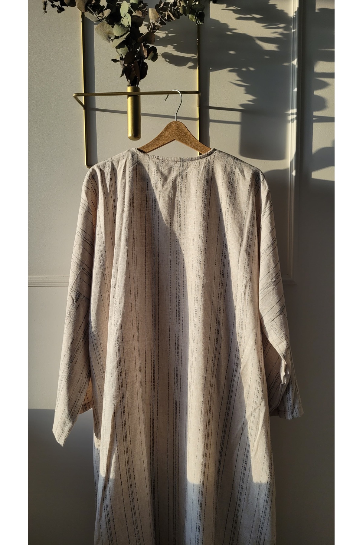 MARDİYE OFFİCİAL Keten Abaya - 130 cm Sadece ÜST Standart Beden görsel 4