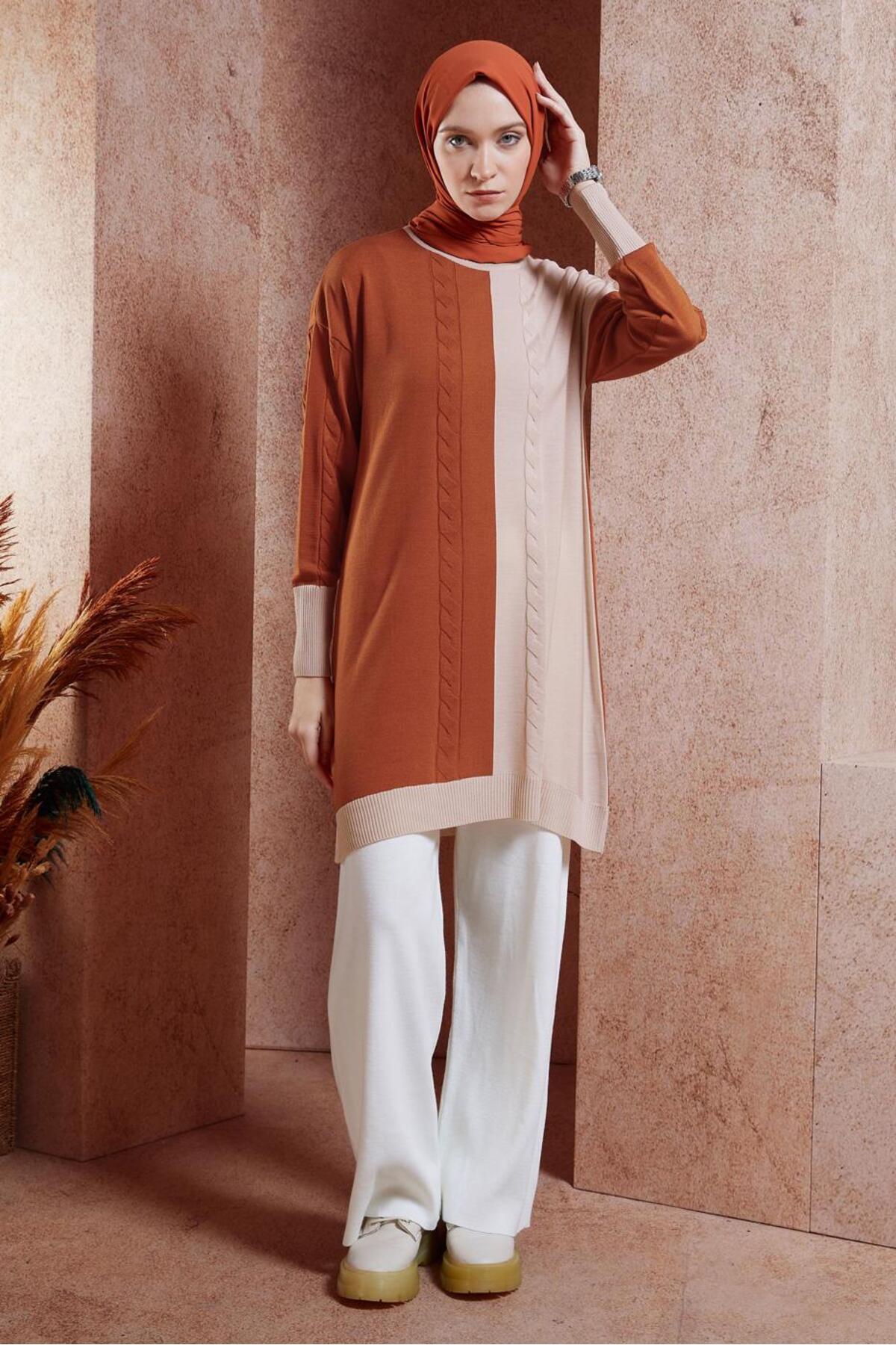 آلوینا تونیک بافتنی دو رنگ ۴۴۹۰۱ آلوینا تونیک بافتنی دو رنگ ۴۴۹۰۱