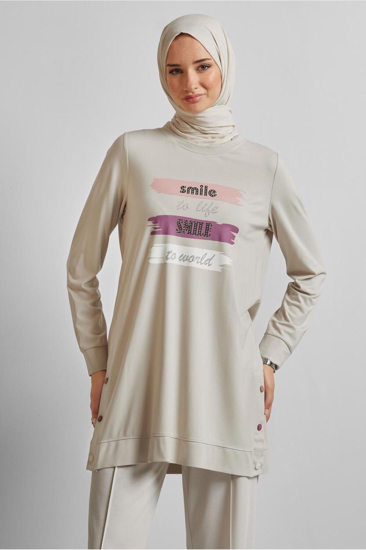 آلوینا تونیک ورزشی چاپی نوشتاری ۴۵۶۰۳