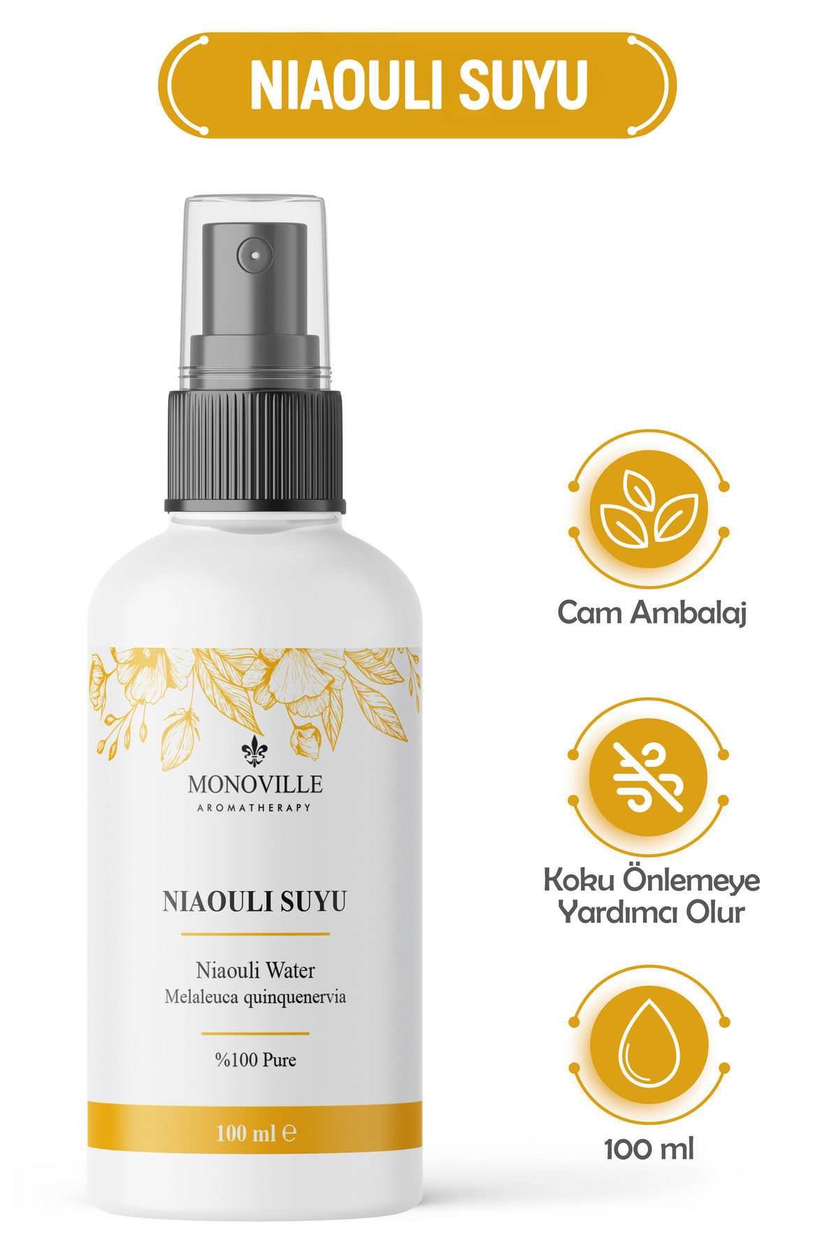 Monoville Nioli Suyu Cilt Toniği Ve Çamaşır Spreyi 100 ml ( Niaouli Water )