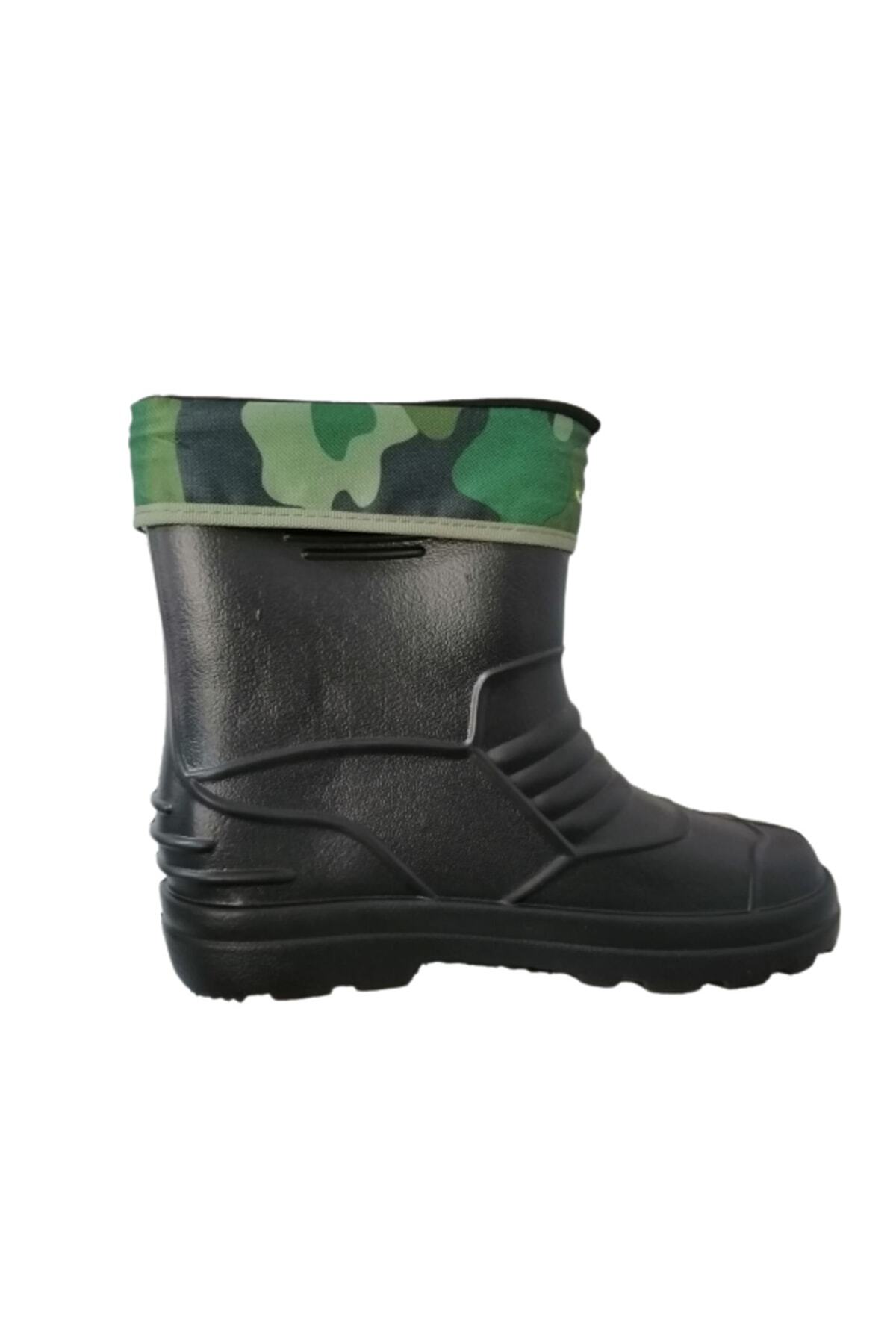 Akınal Bella Ab80-10 Unisex Siyah Çoraplı Eva Ultra Hafif Poli Taban Kısa Yağmur Çizmesi görsel 5
