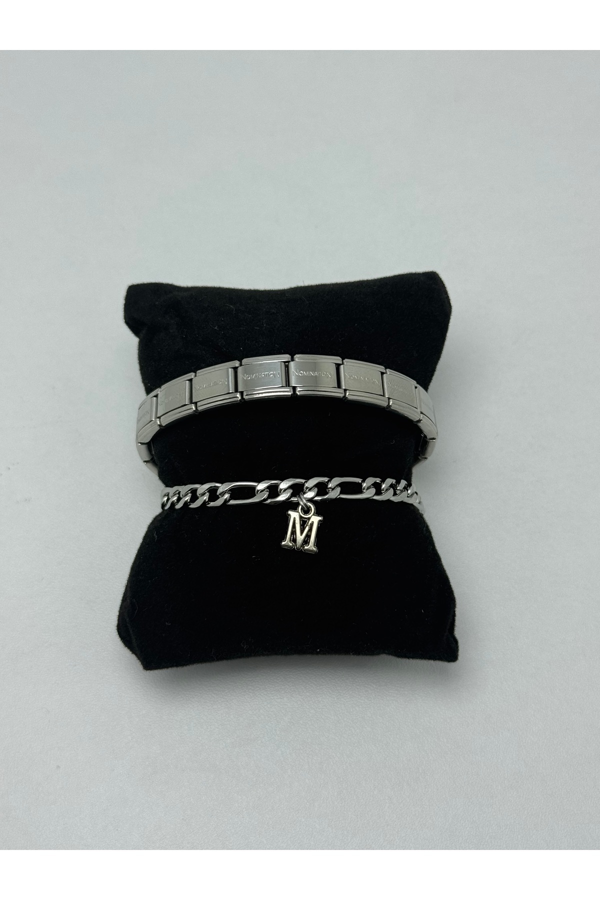 VENTİ VENTİSCA Kararmaz Çelikli Harfli Bileklik Italyan Bileklik 2 Li Set çift , sevgili