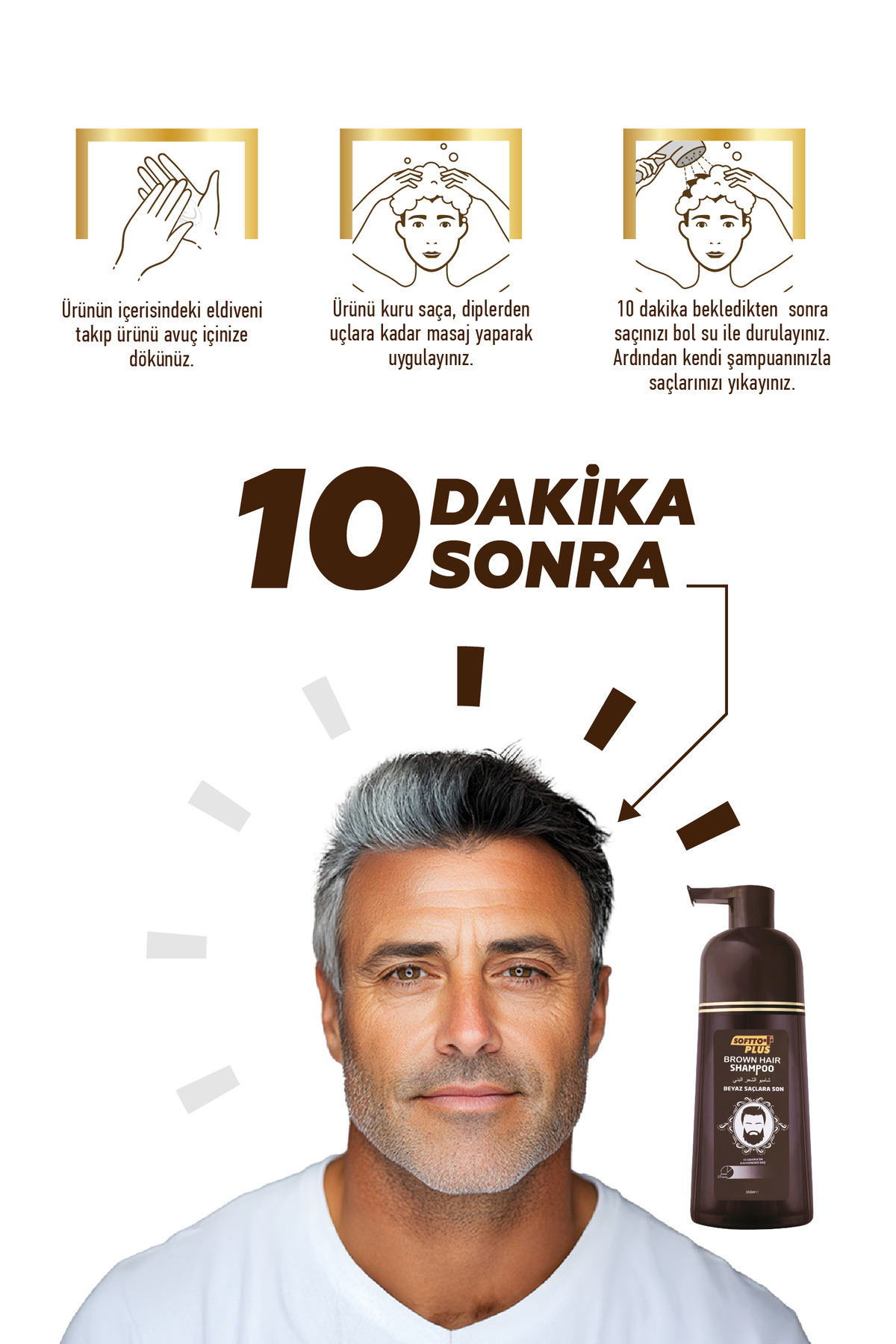 Brown Hair Shampoo Anında Etkili Koyu Kahverengi Boya Şampuan 350 ml — keyonlineşampuan232147 — تصویر 2 از 2