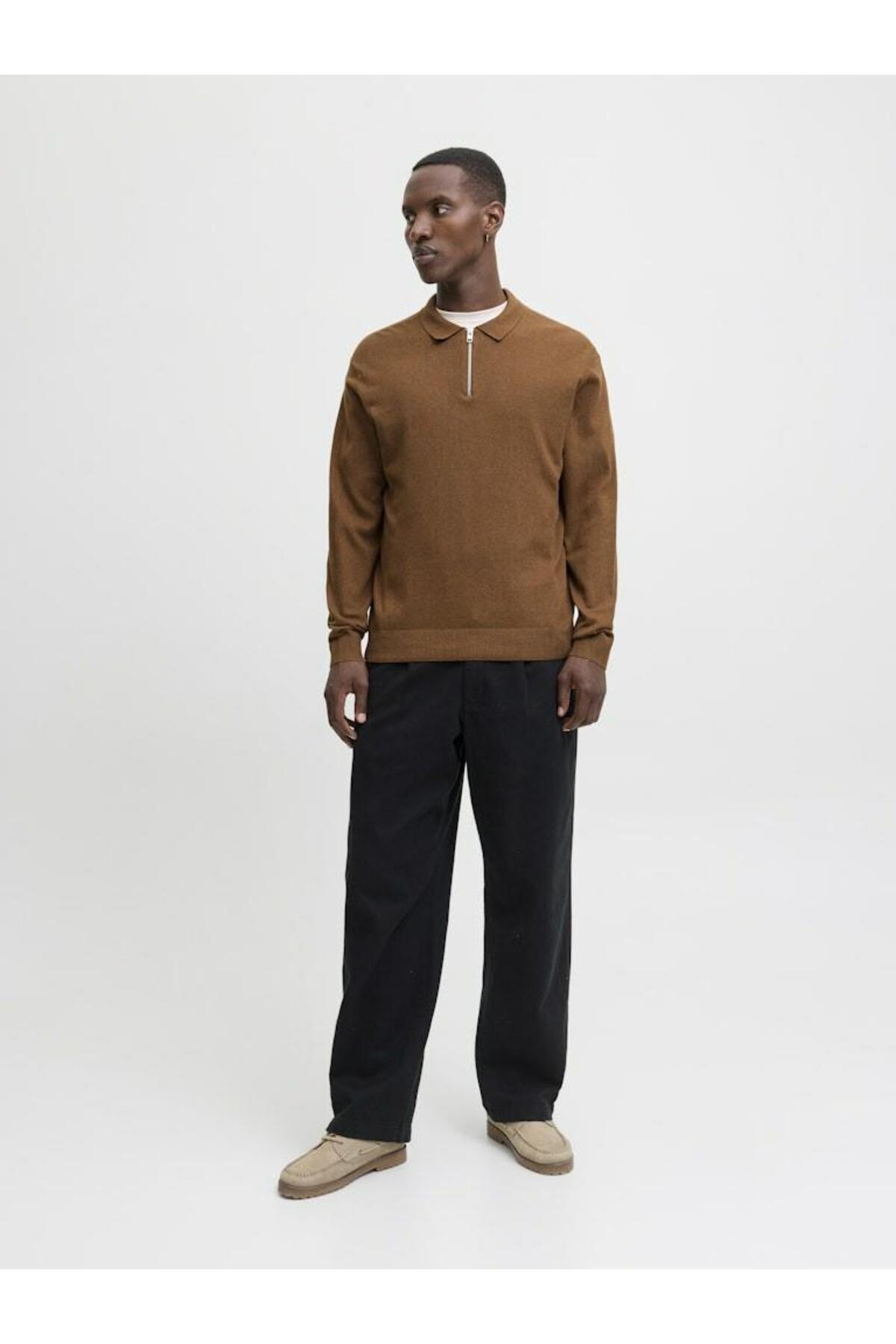 پلیور مردانه راسته آستین بلند | جک اند جونز Jack & Jones 12268210-Monks Robe - تصویر 2