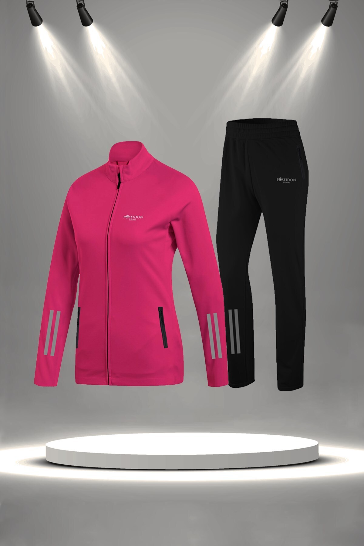 پوزایدون استورم لباس ورزشی زنانه سایز بزرگ، طرح راحت و جدید از جنس پنبه شانه شده فوشیا سوپرا (4XL-10XL)