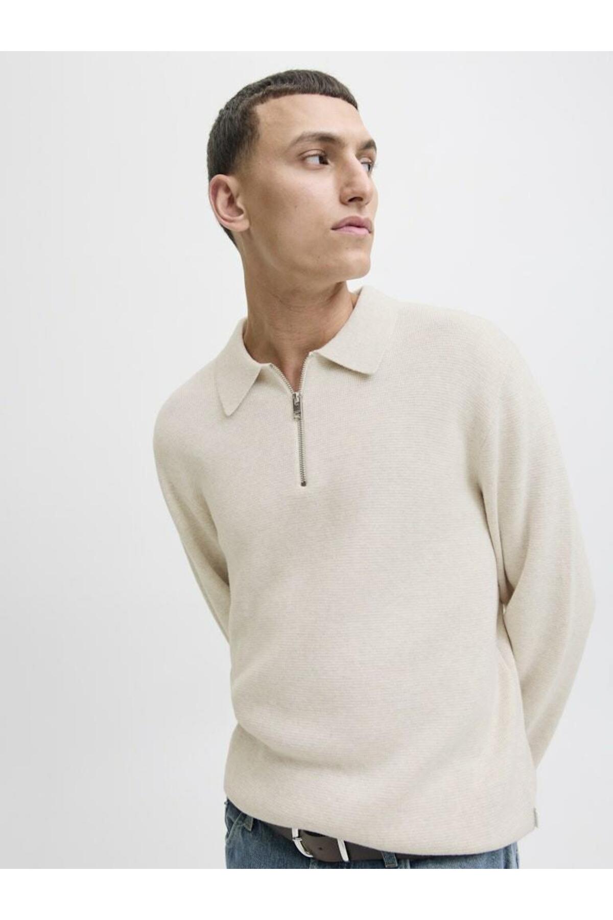 ژاکت کشی مردانه راسته آستین بلند | جک اند جونز Jack & Jones 12281743 - تصویر 3