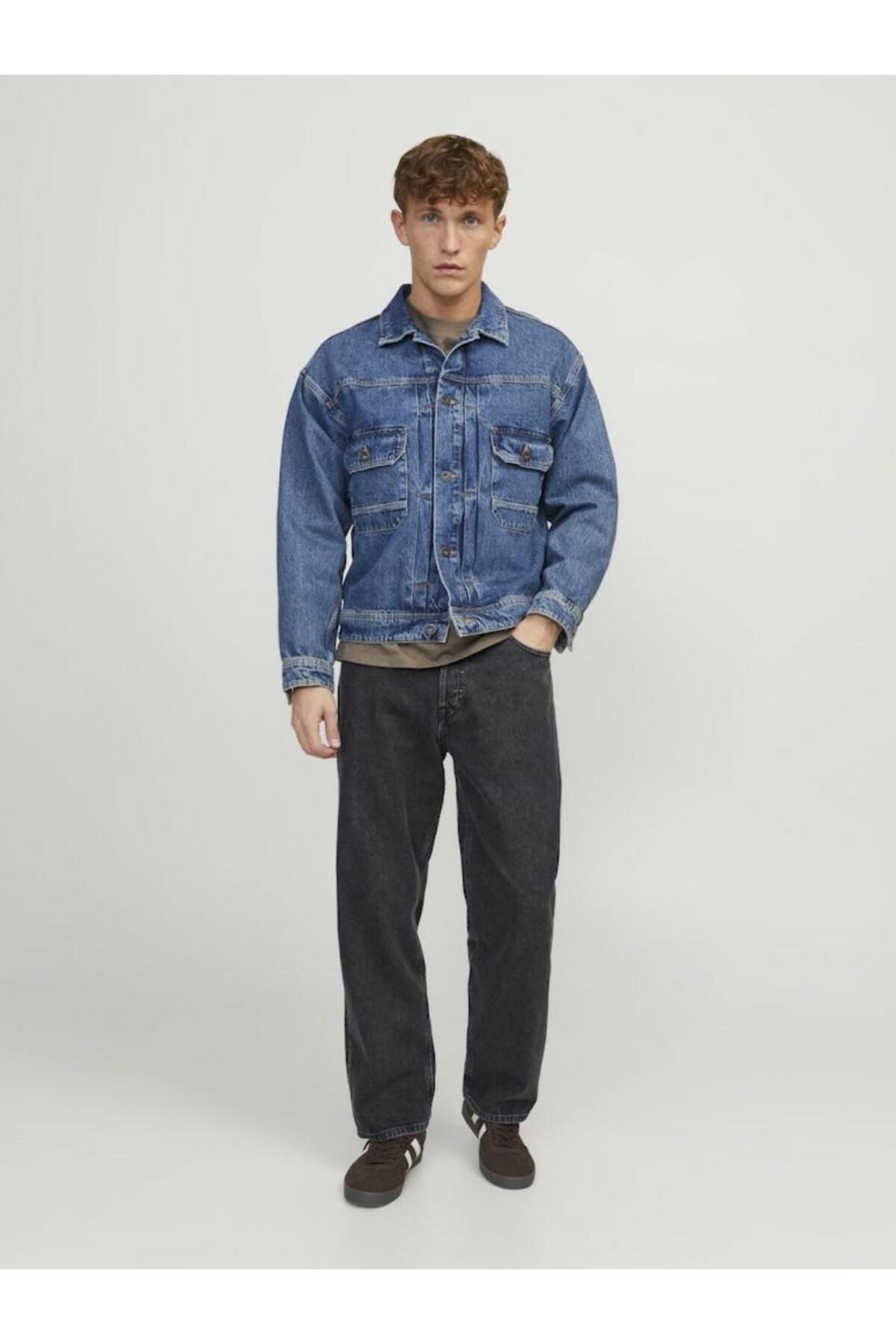 شلوار جین مردانه فاق نرمال | جک اند جونز Jack & Jones 12252762-Black Deni - تصویر 4