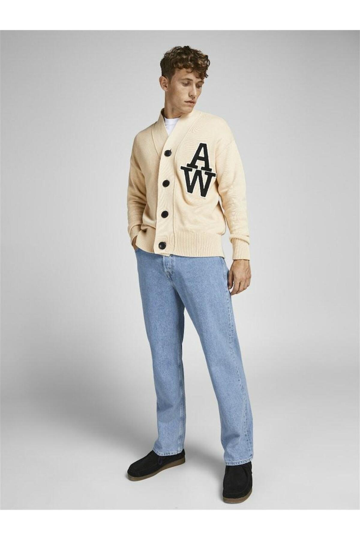 شلوار جین مردانه رنگارنگ فاق نرمال | جک اند جونز Jack & Jones 12202489-Blue Denim - تصویر 5