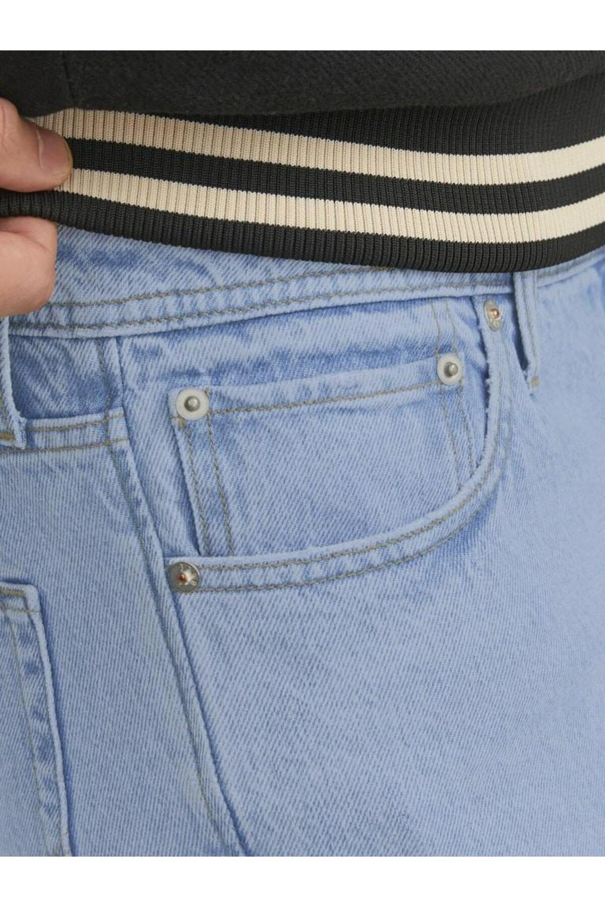 شلوار جین مردانه رنگارنگ فاق نرمال | جک اند جونز Jack & Jones 12202489-Blue Denim - تصویر 4