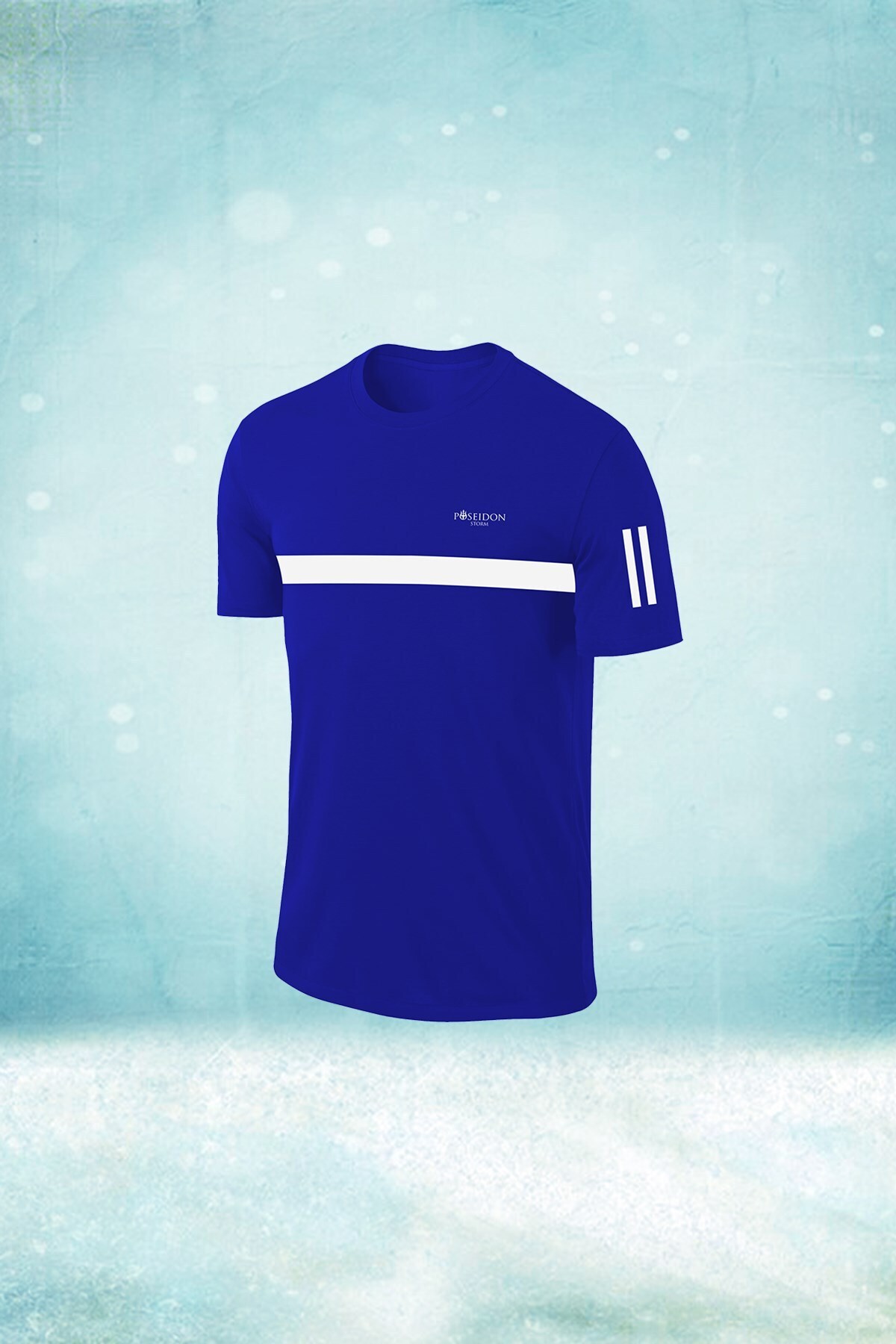 پوزایدون استورم تی‌شرت آستین کوتاه مردانه آبی Dri Fit یقه گرد سایز S-3XL