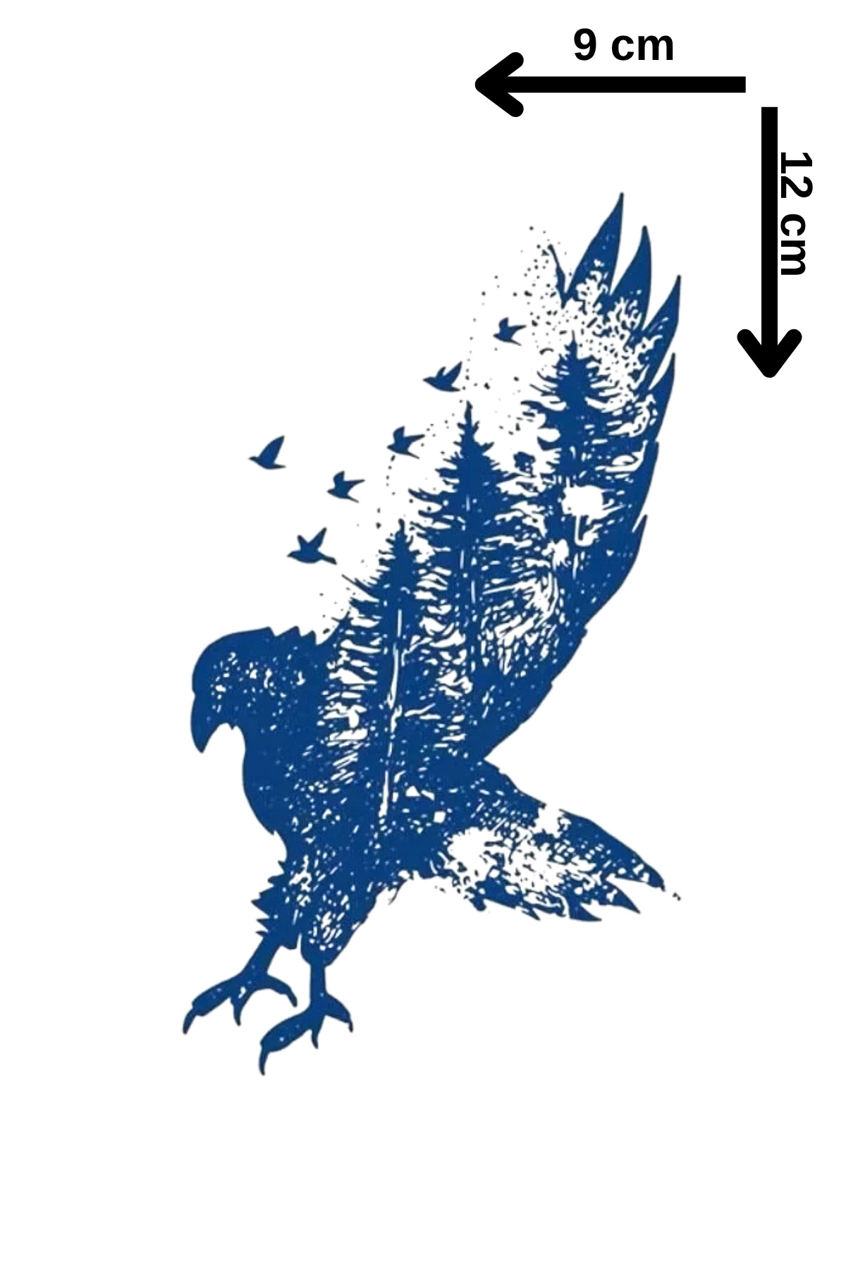 Barly 30 Gün / 1 Ay Kalıcı Kuş Figürlü 12 Saat Sonra Kararan Geçici Dövme Tattoo