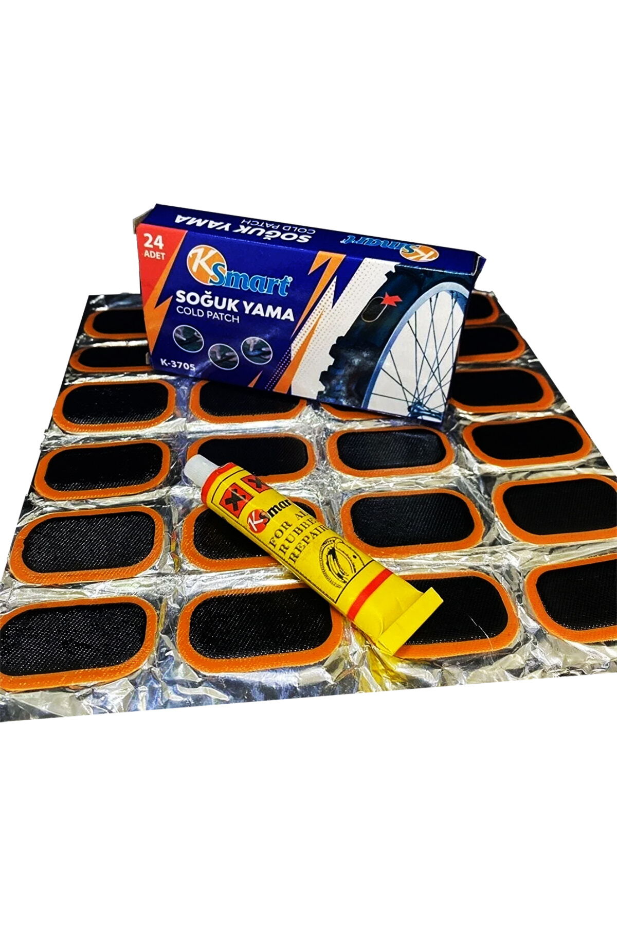 Go İthalat 24 PARÇA BİSİKLET TEKER YAMASI SOĞUK YAMA (5250)