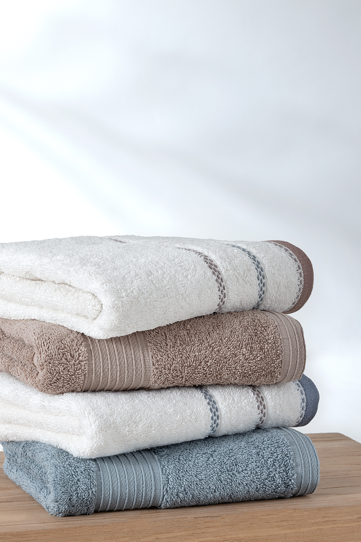 Yataş Harmony 4'lü El / Yüz Havlu Seti - Mavi / Vizon